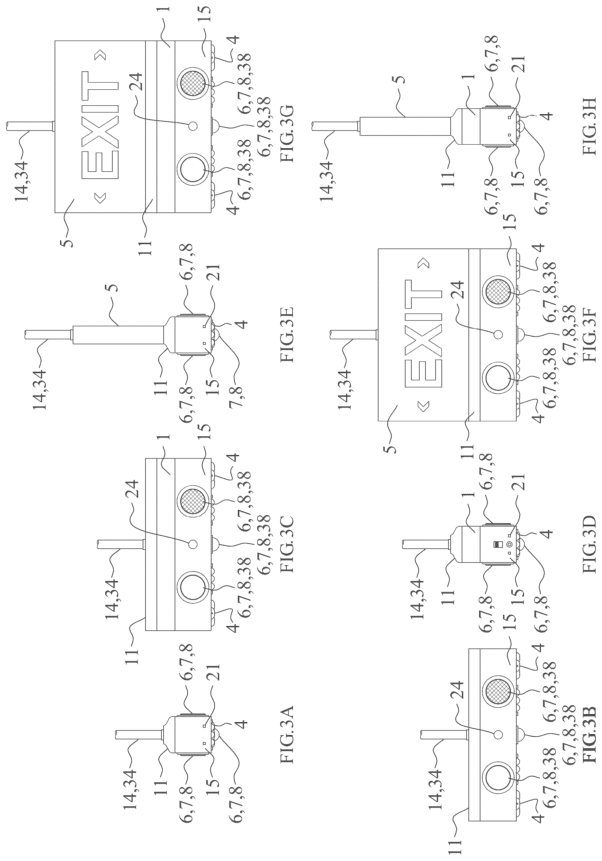 Patent US12313241 Figure 4 – Building egress lighting apparatus method and system with direction designator projection features