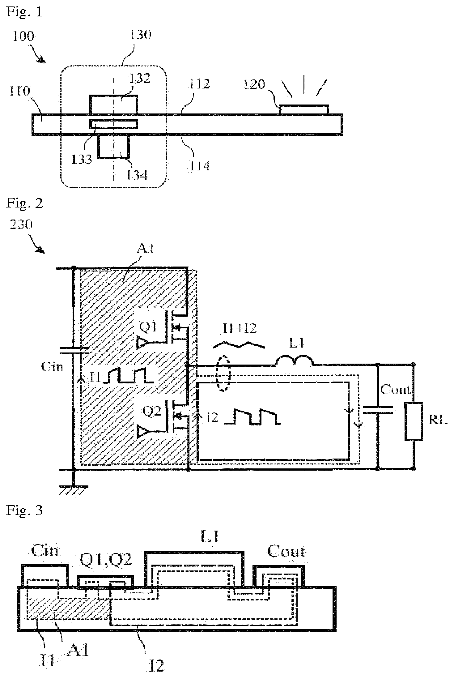 Patent US12313249 Figure 1 – Light-emitting module with compact converter circuit