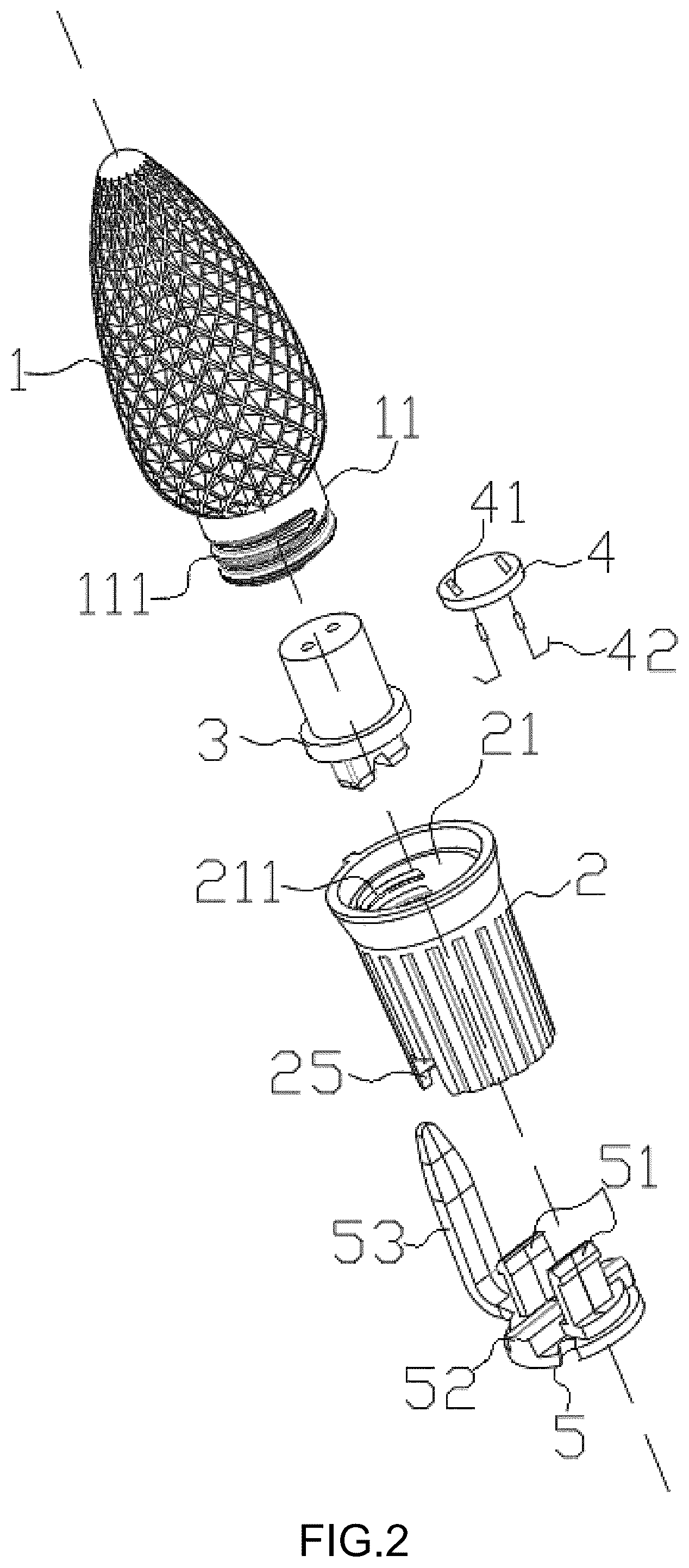 Patent US12313252 Figure 2 – Waterproof lamp head structure