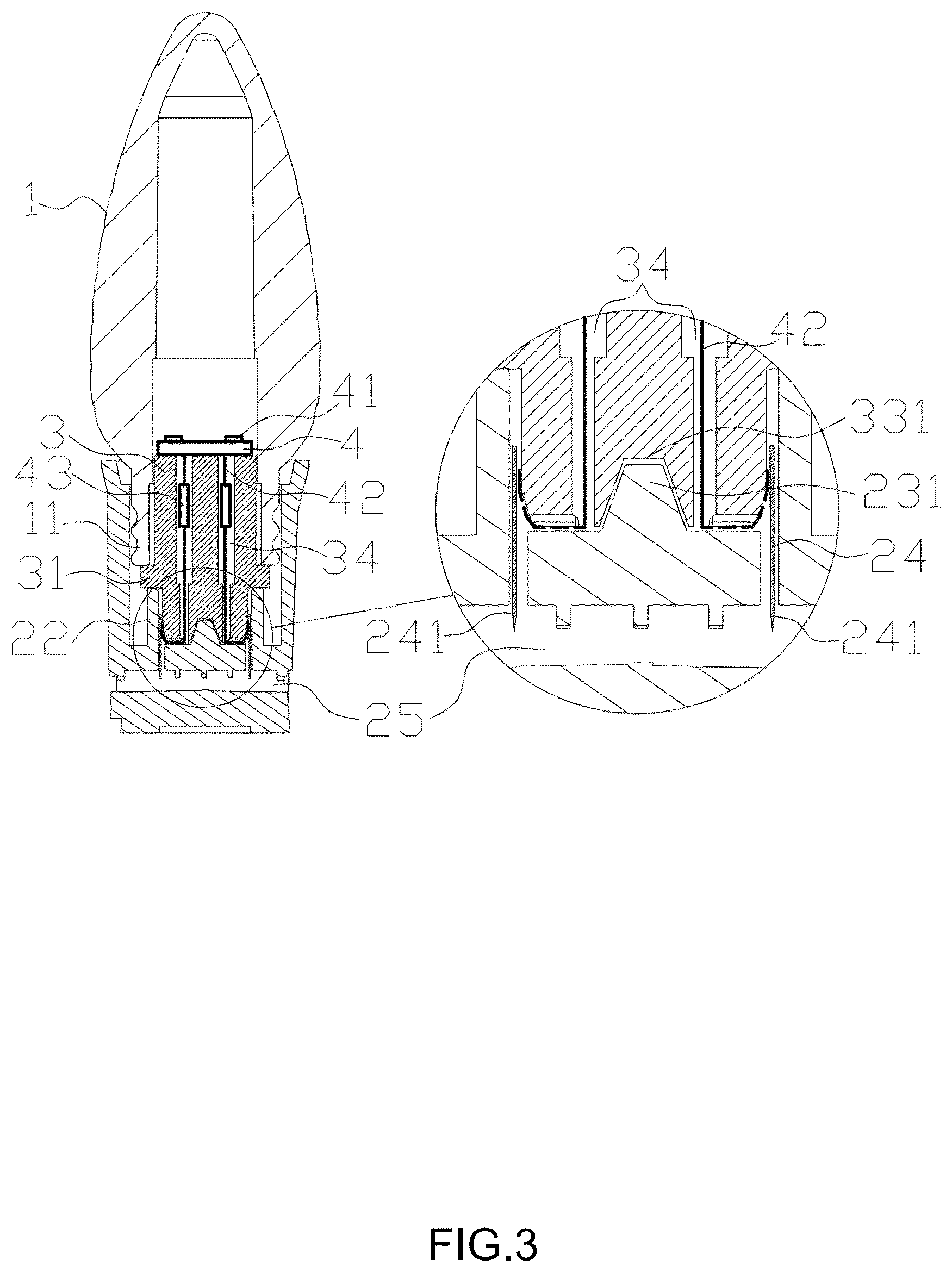 Patent US12313252 Figure 3 – Waterproof lamp head structure