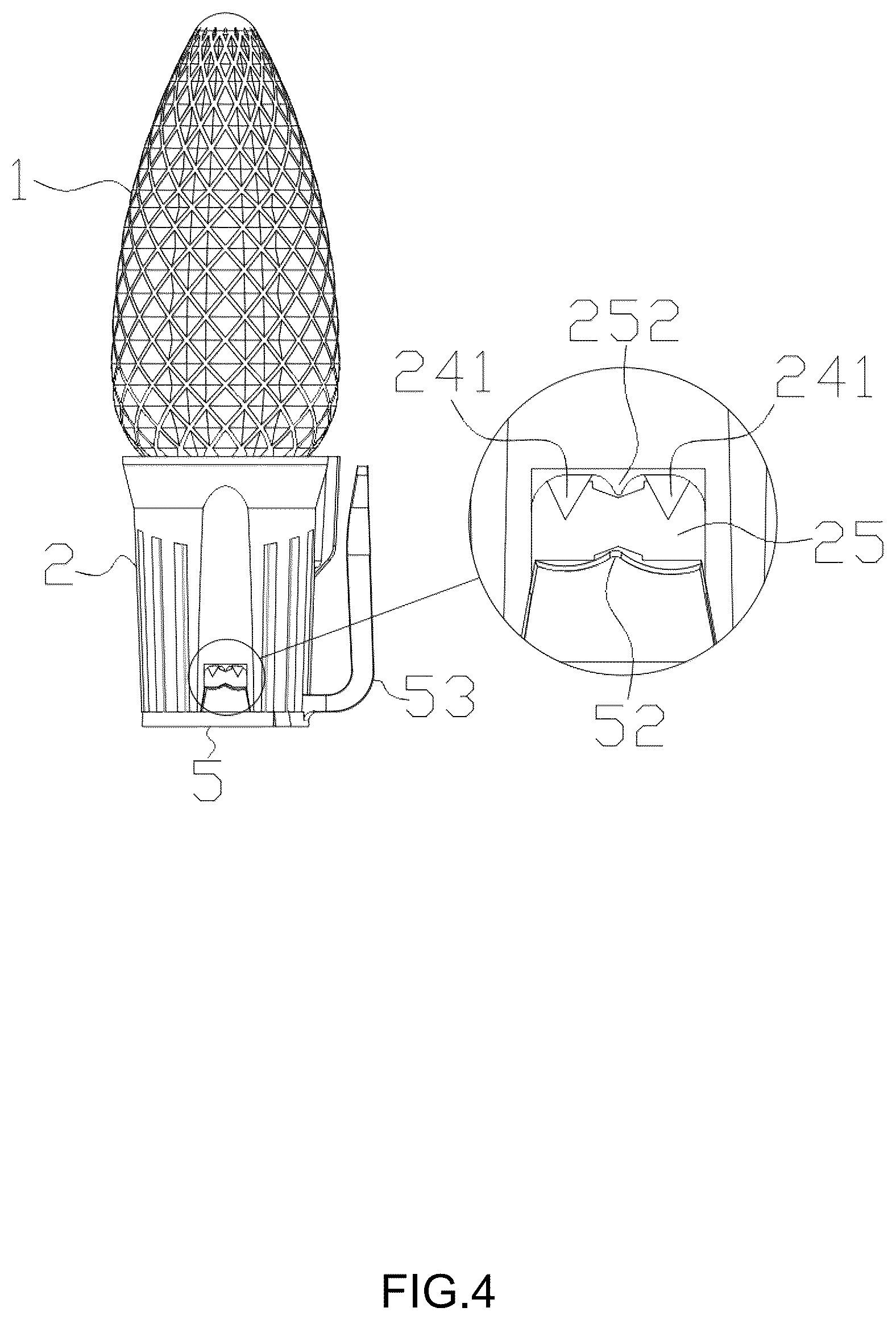 Patent US12313252 Figure 4 – Waterproof lamp head structure