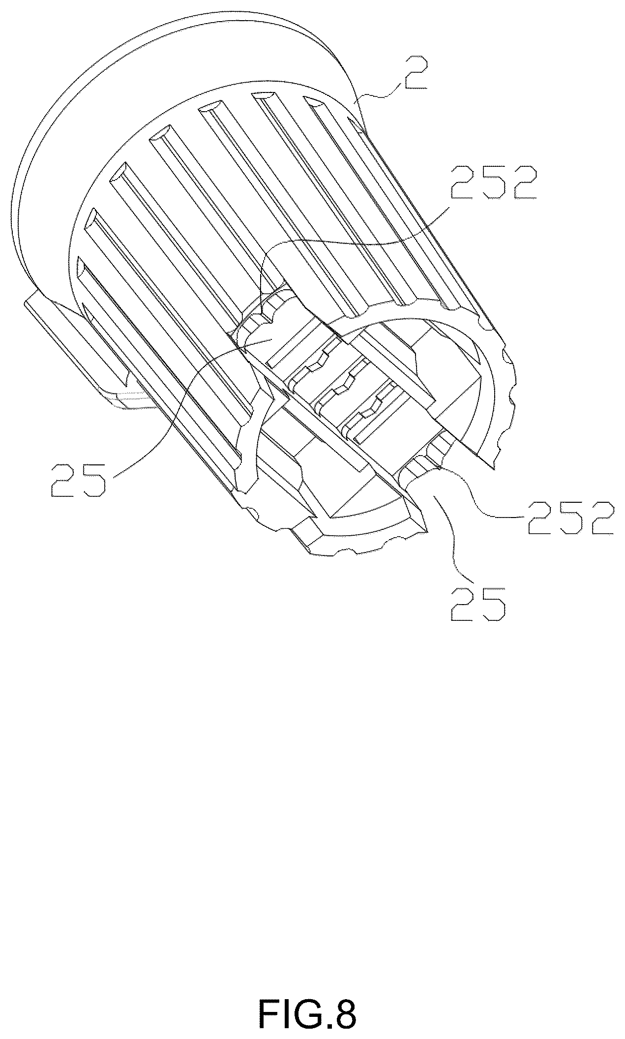 Patent US12313252 Figure 8 – Waterproof lamp head structure