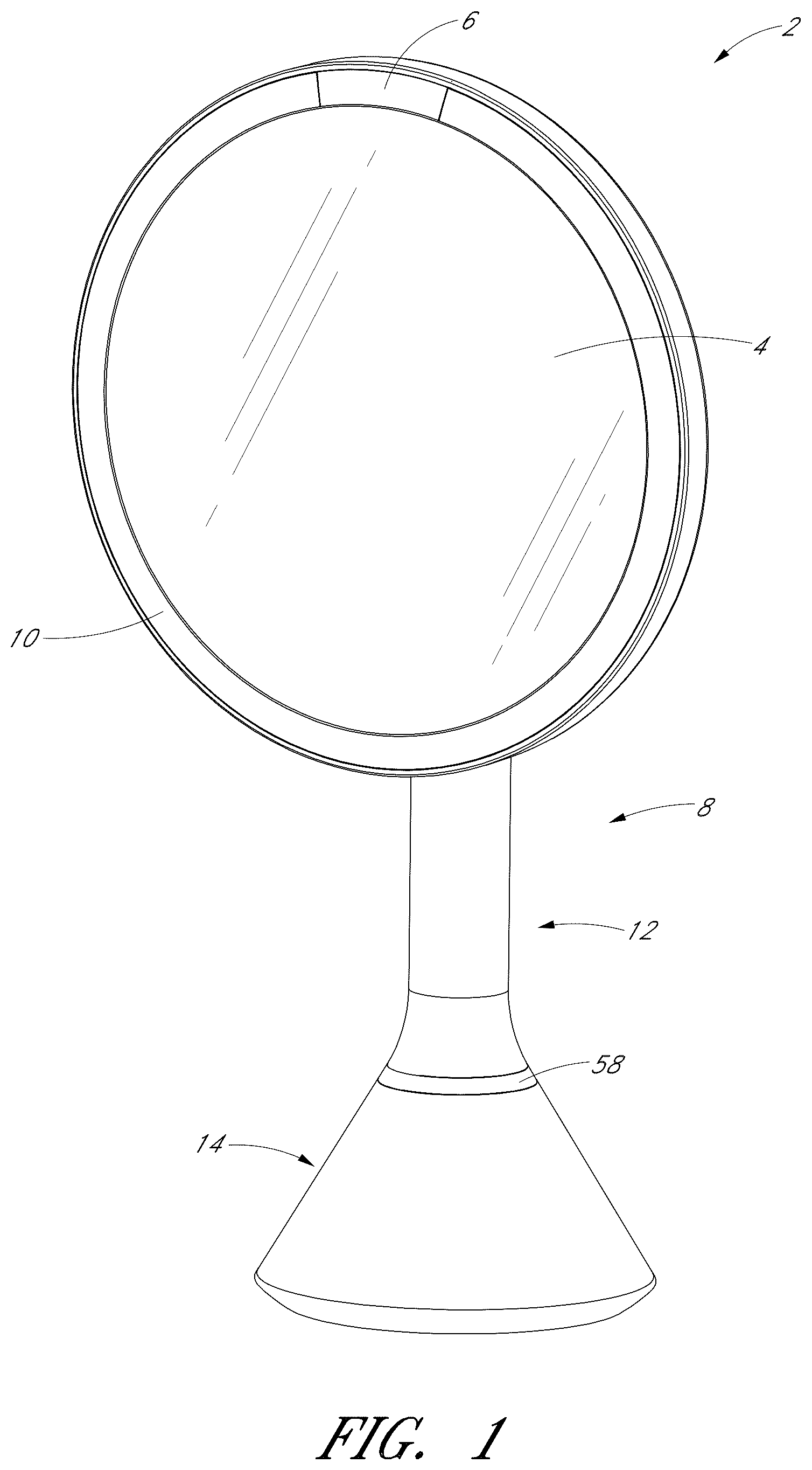 Patent US12313253 Figure 1 – Vanity mirror