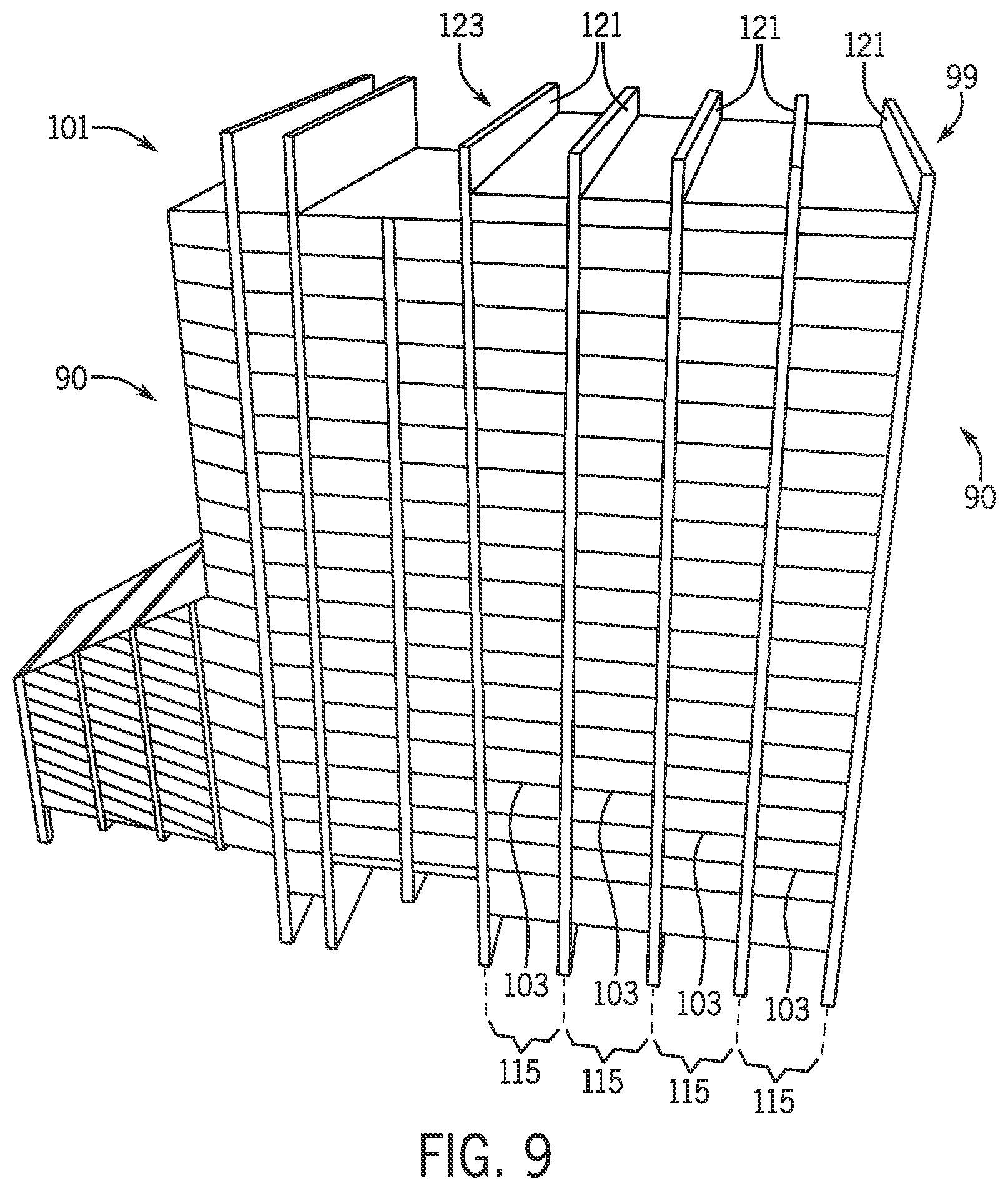 Patent US12313255 Figure 8 – System and method for top platform assembly of heat recovery steam generator (HRSG)