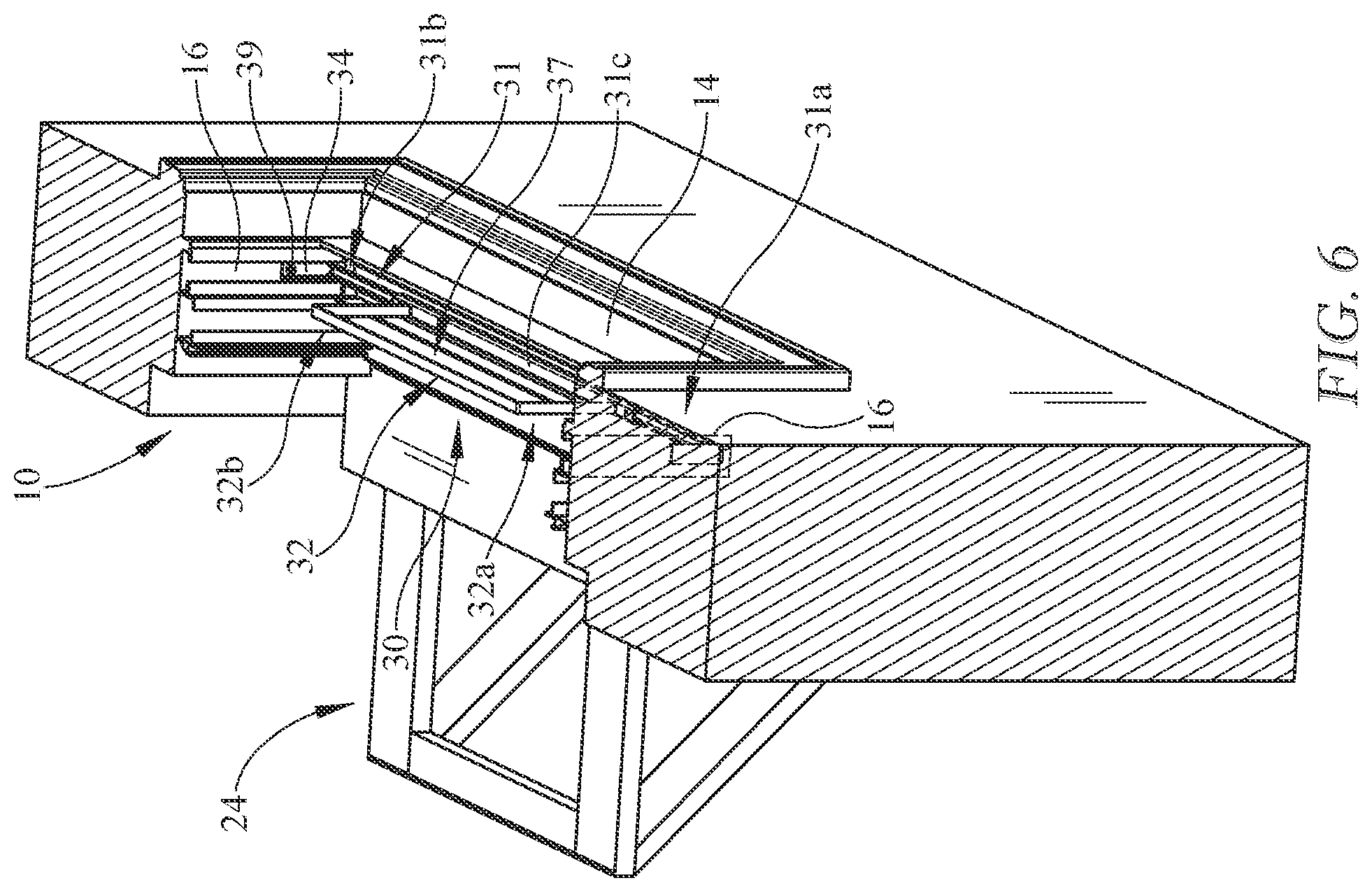 Patent US12313270 Figure 6 – Window air conditioning unit retention bracket