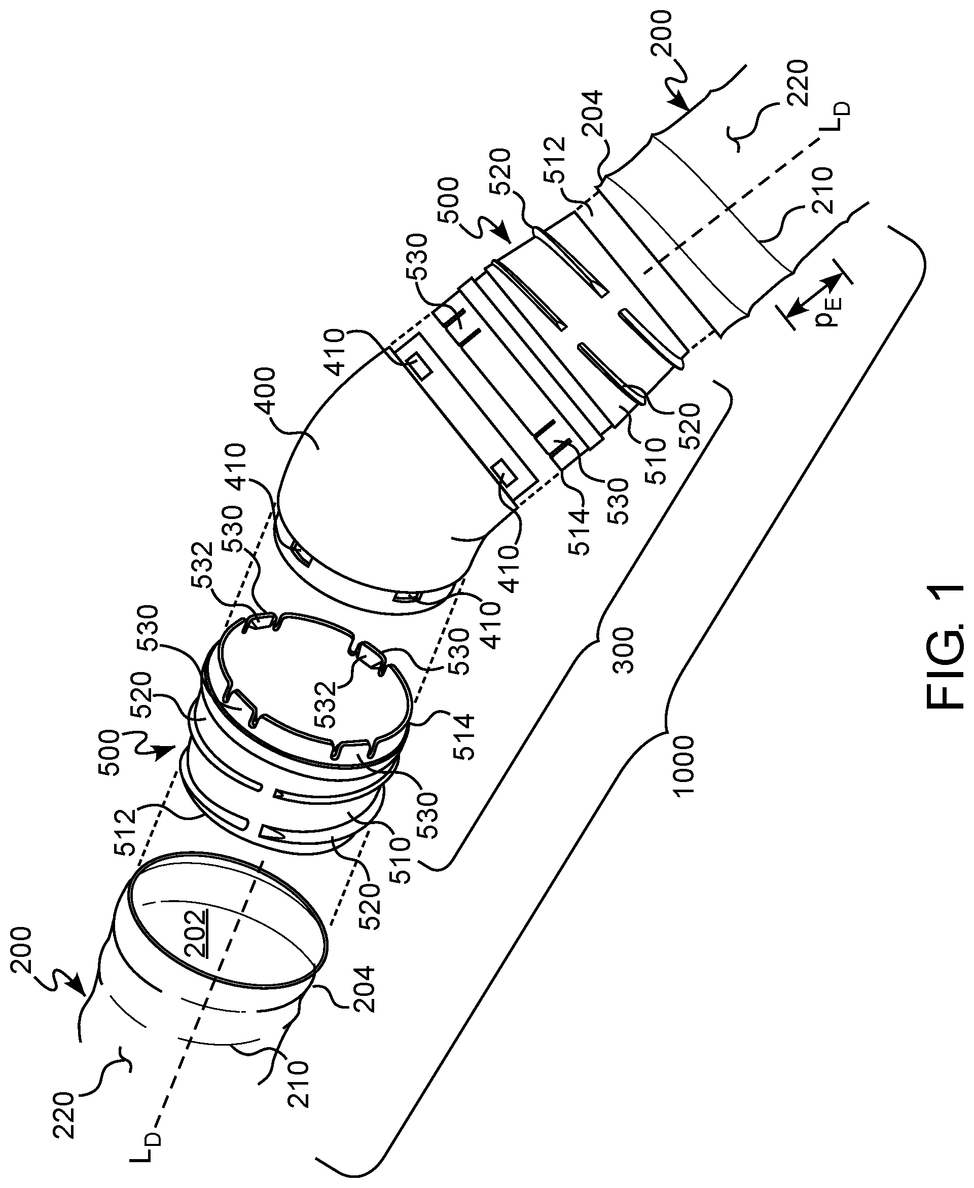Patent US12313282 Figure 1 – Non-continuously rotatable and removable ferrule for duct fitting