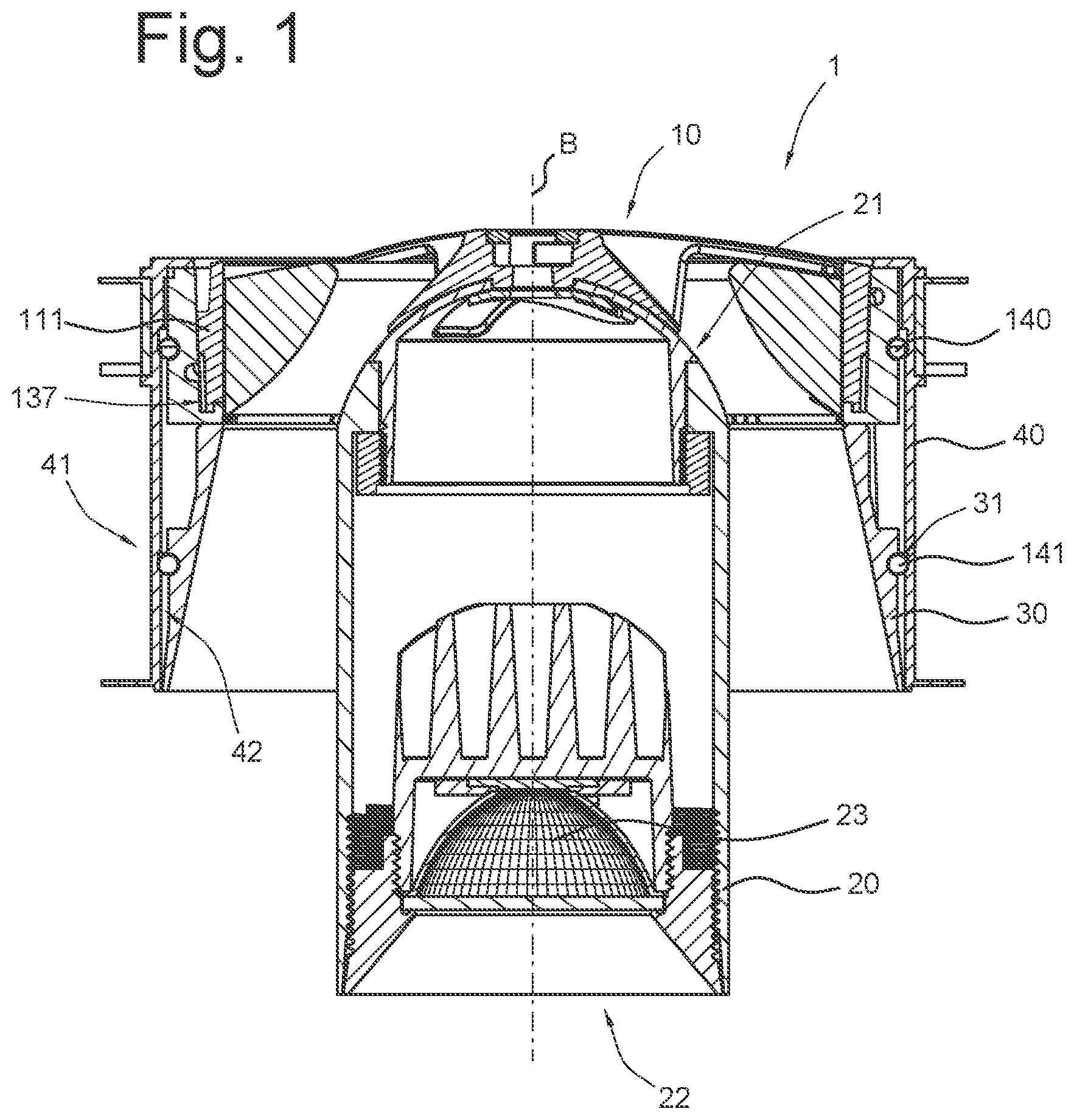 Patent US12313285 Figure 1 – Air outlet with electrical appliance