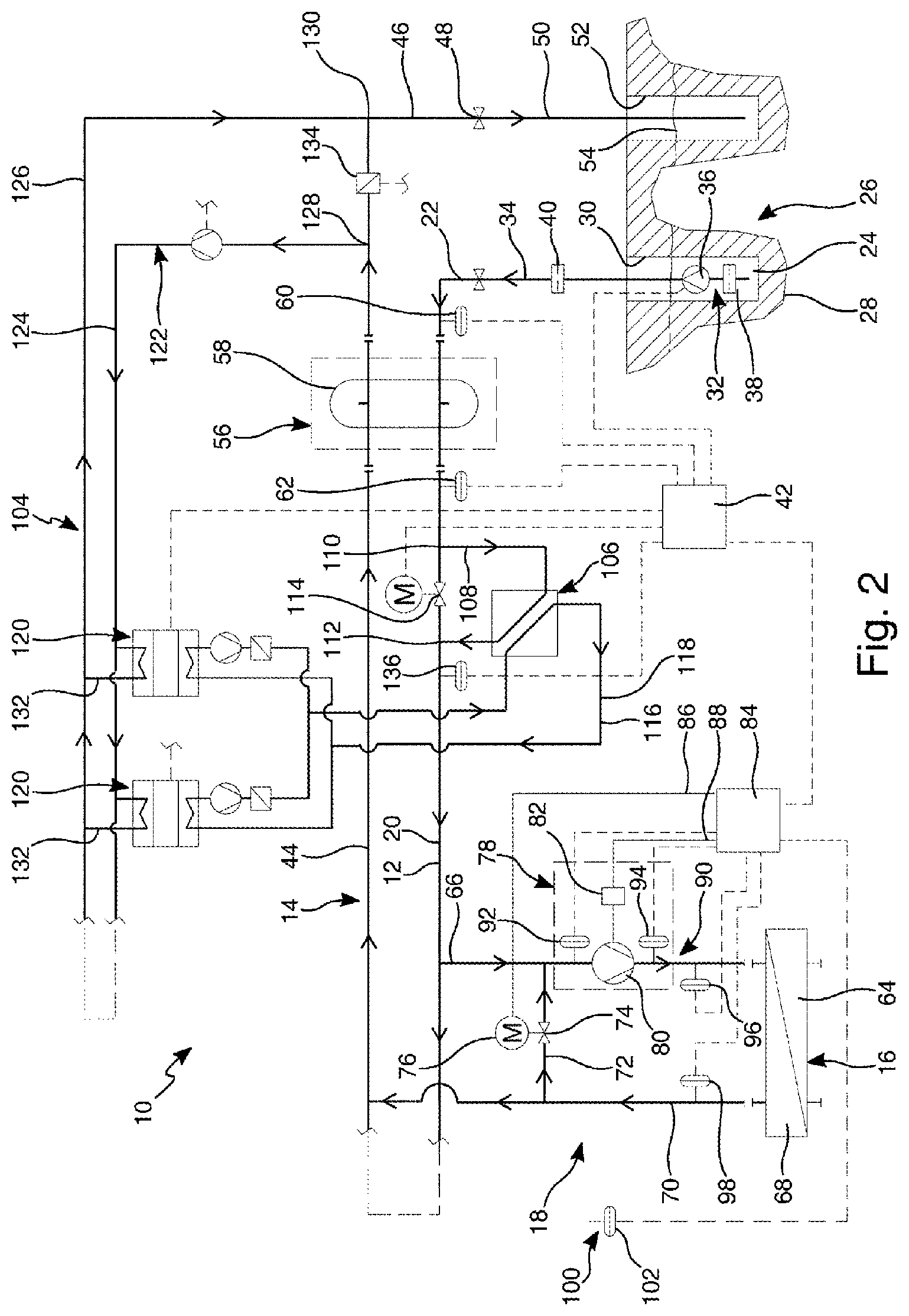 Patent US12313291 Figure 2 – Supply circuit for a heat transfer medium for a consumer, industrial installation and method for operating same