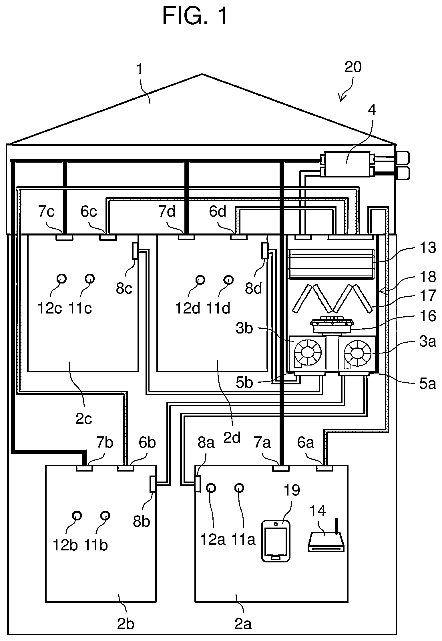 Patent US12313292 Figure 1 – Air conditioning system