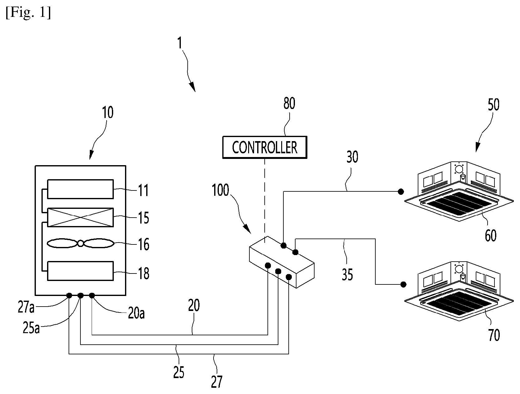 Patent US12313303 Figure 1 – Air conditioner