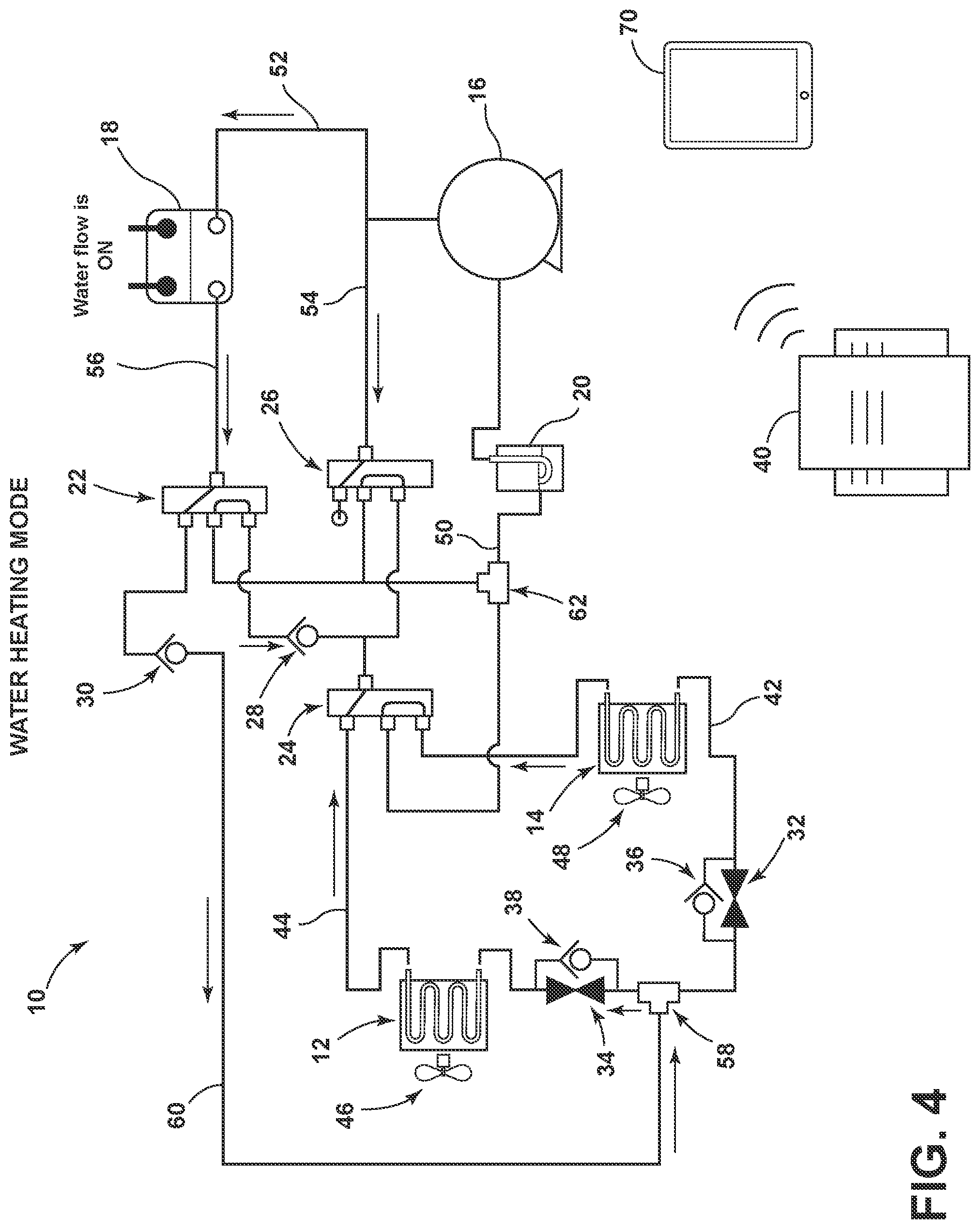Patent US12313304 Figure 4 – Managing charge allocation and optimizing multi-mode performance of air-source integrated heat pumps