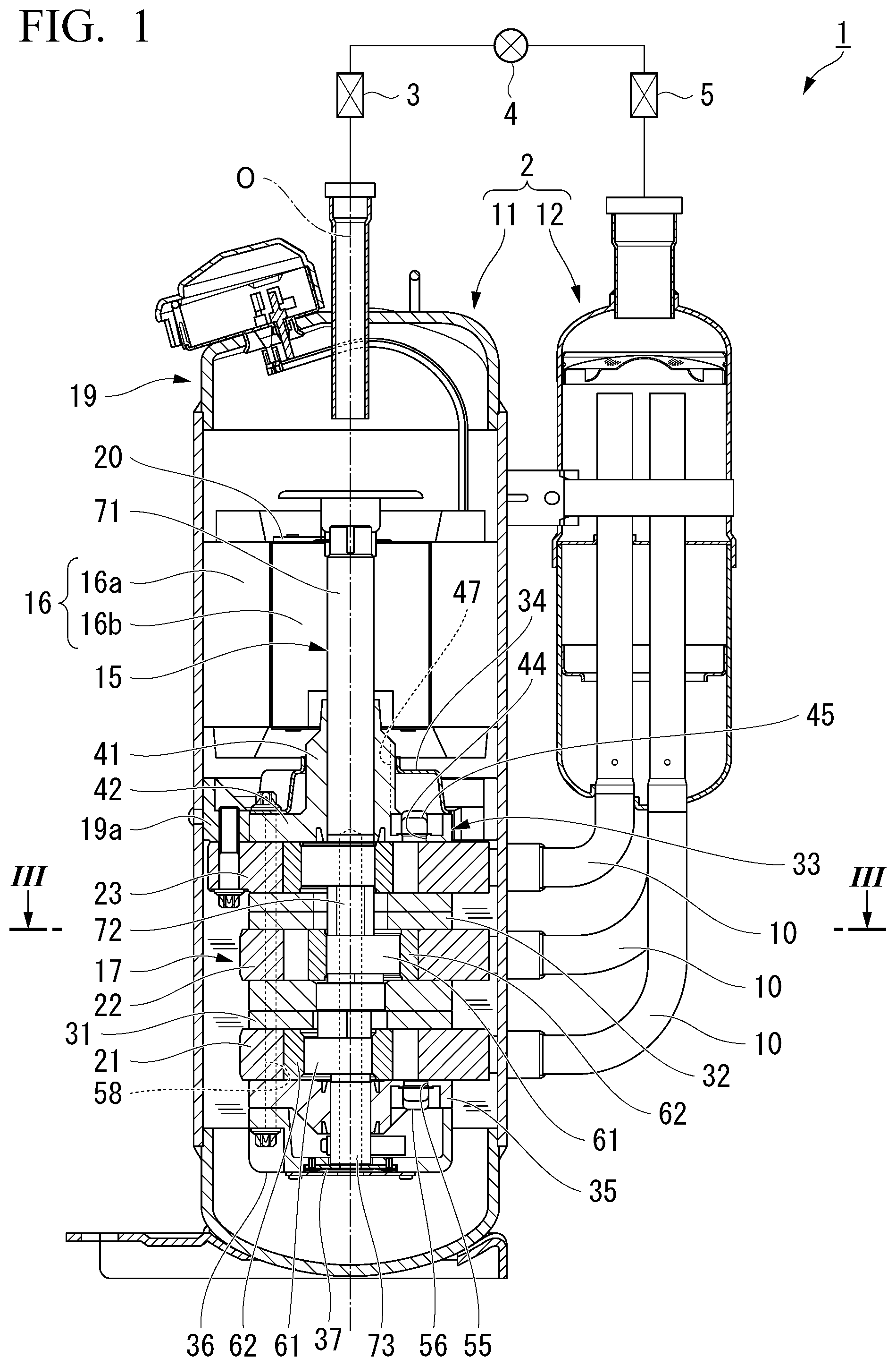 Patent US12313308 Figure 1 – Rotary compressor and refrigeration cycle device