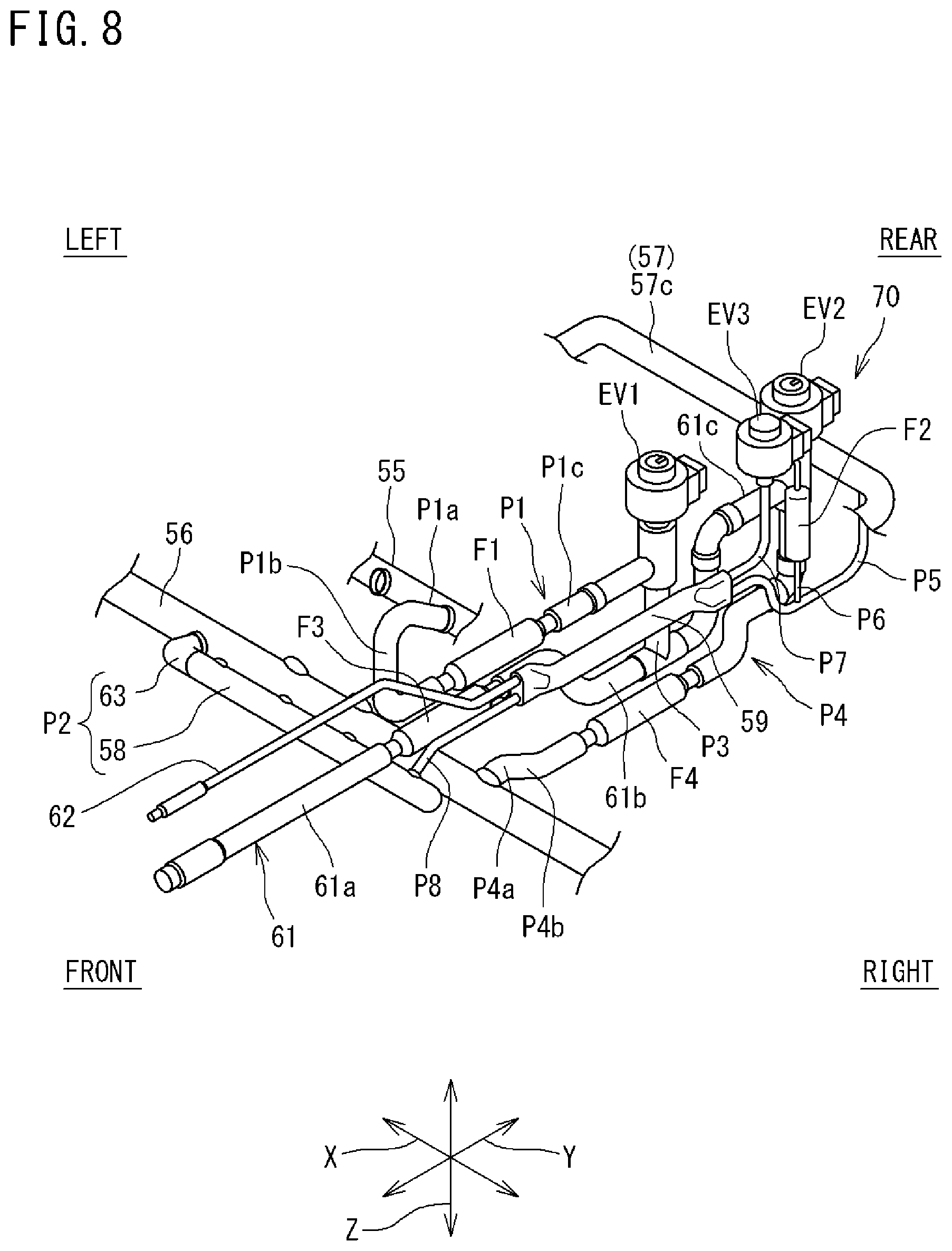 Patent US12313310 Figure 8 – Refrigerant flow path switching device and air conditioning system