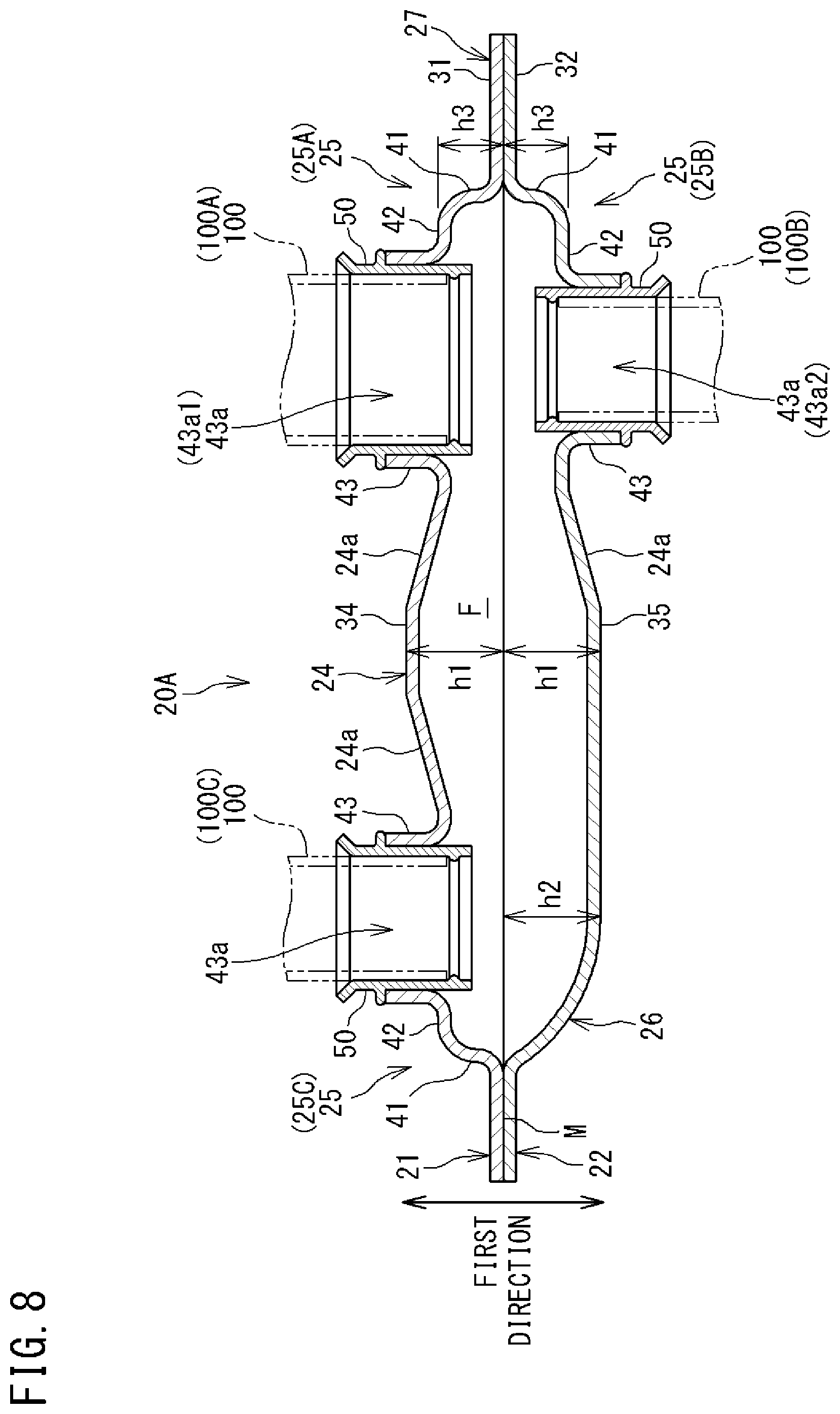 Patent US12313311 Figure 8 – Plate-type refrigerant pipe and refrigeration apparatus