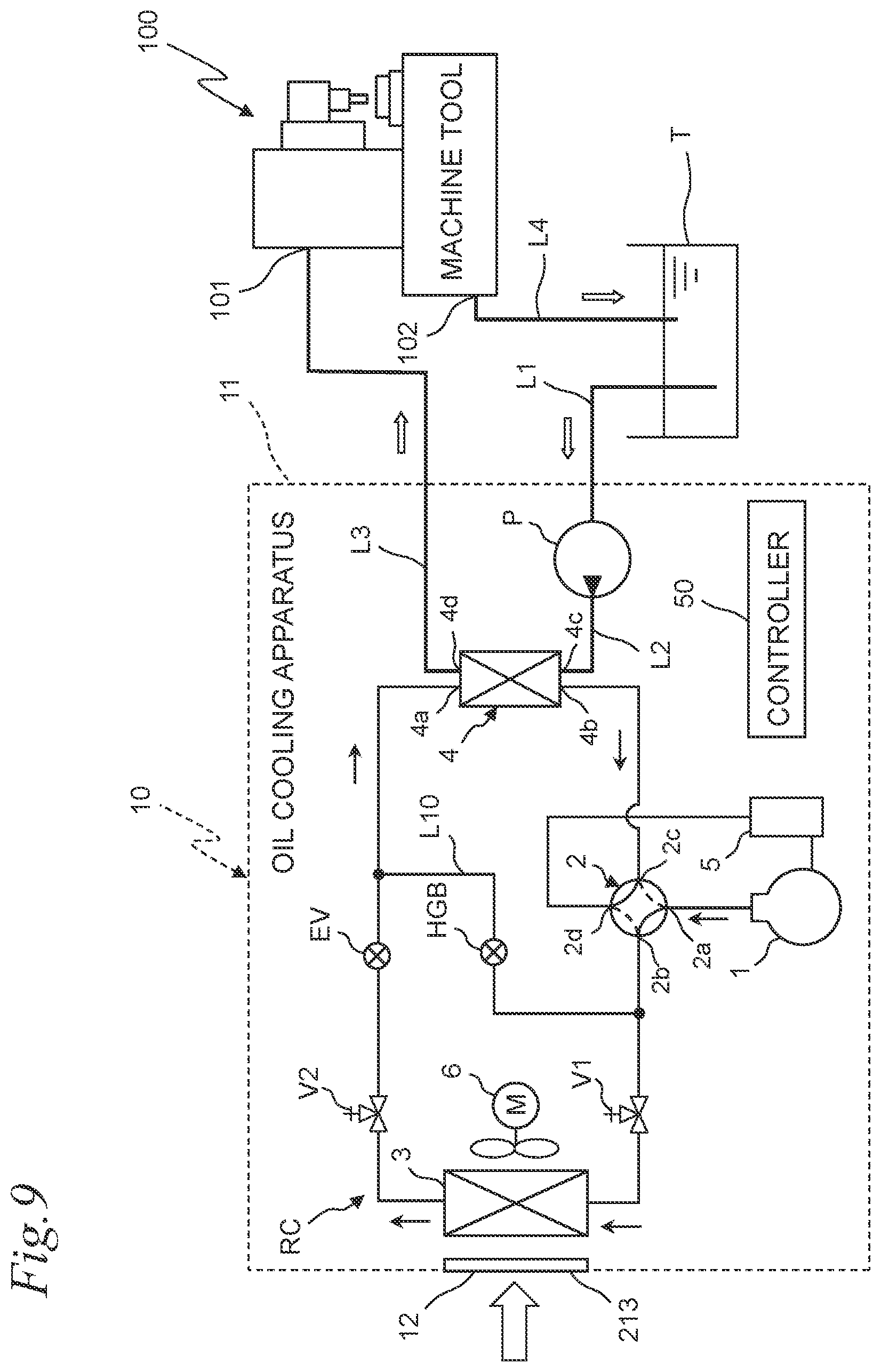 Patent US12313312 Figure 9 – Refrigeration device and oil cooling device