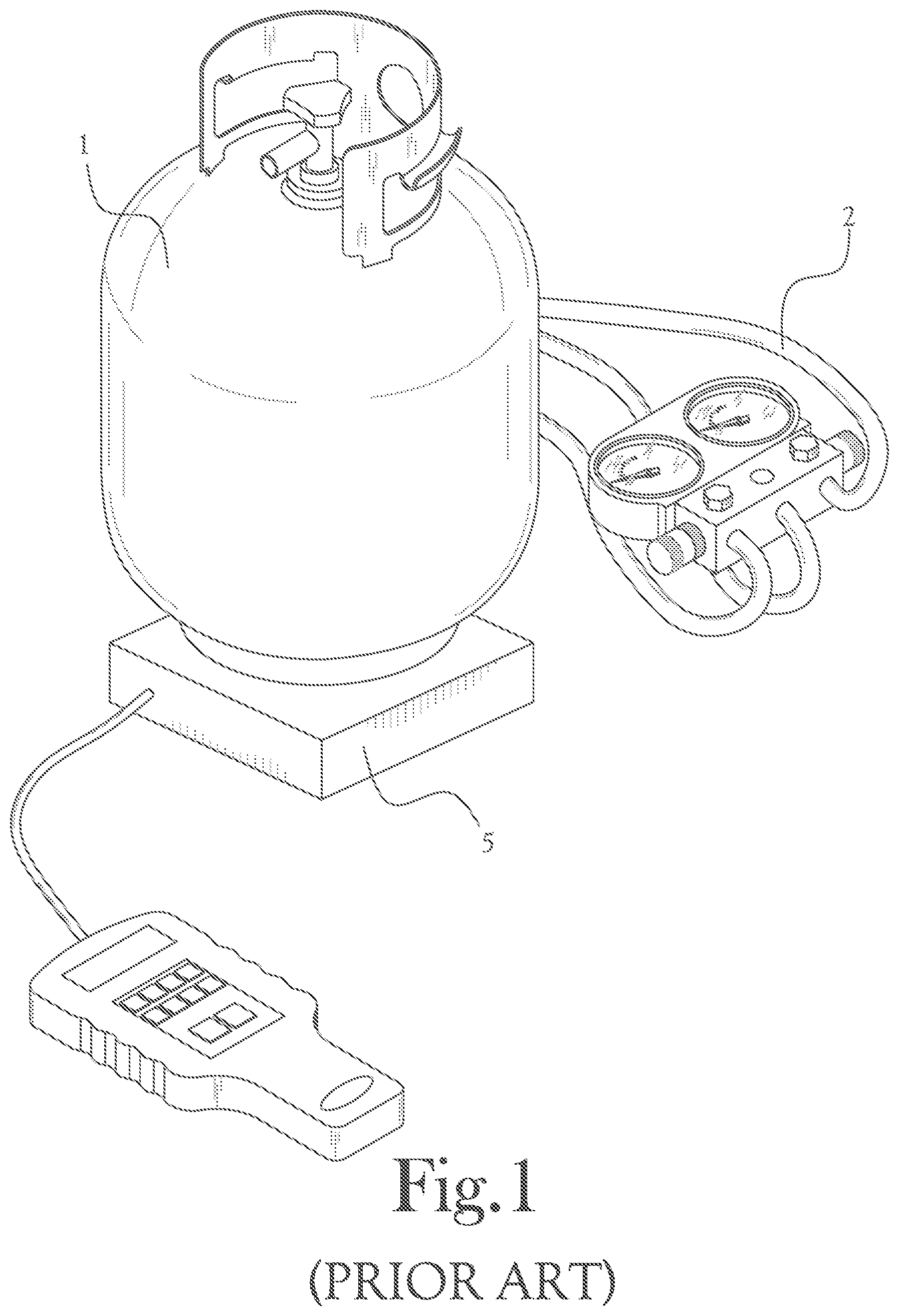Patent US12313313 Figure 1 – Method for recharging a refrigerated appliance by weighing and dispensing small amounts of hydrocarbon refrigerant gases