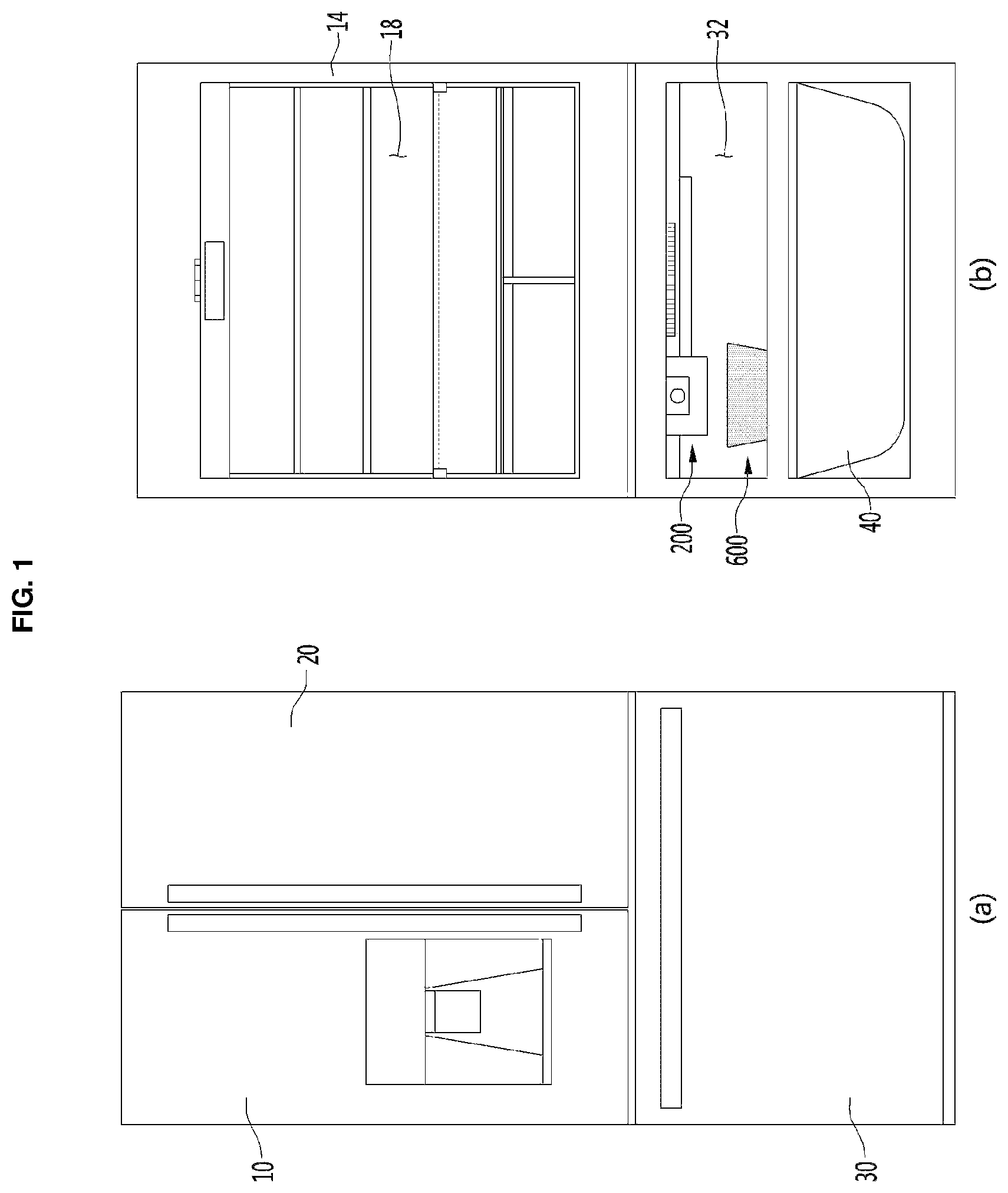 Patent US12313322 Figure 1 – Refrigerator