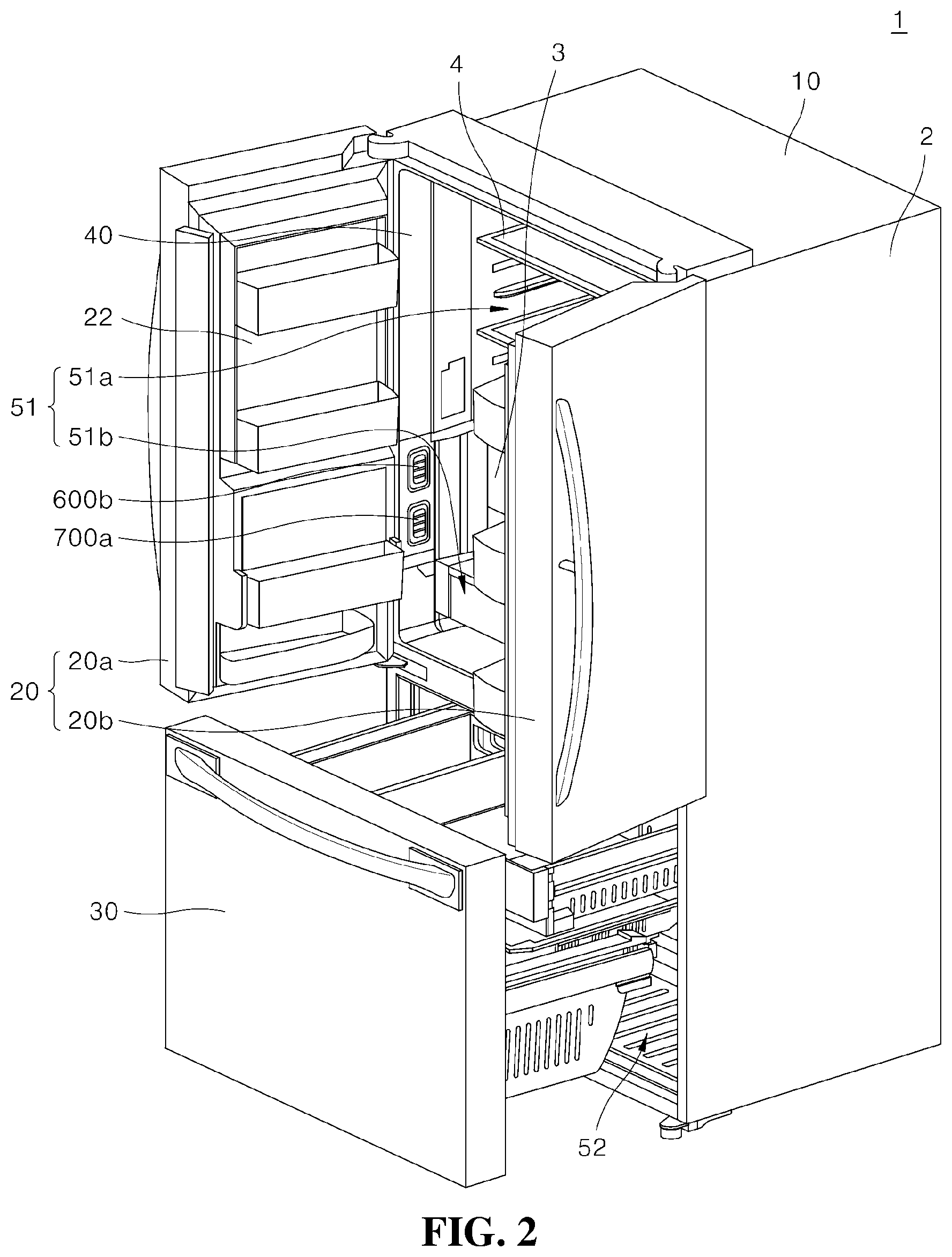 Patent US12313326 Figure 2 – Refrigerator