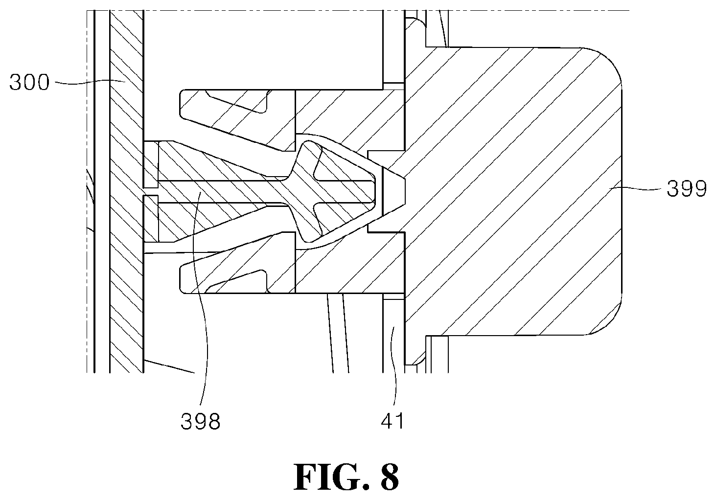 Patent US12313326 Figure 8 – Refrigerator