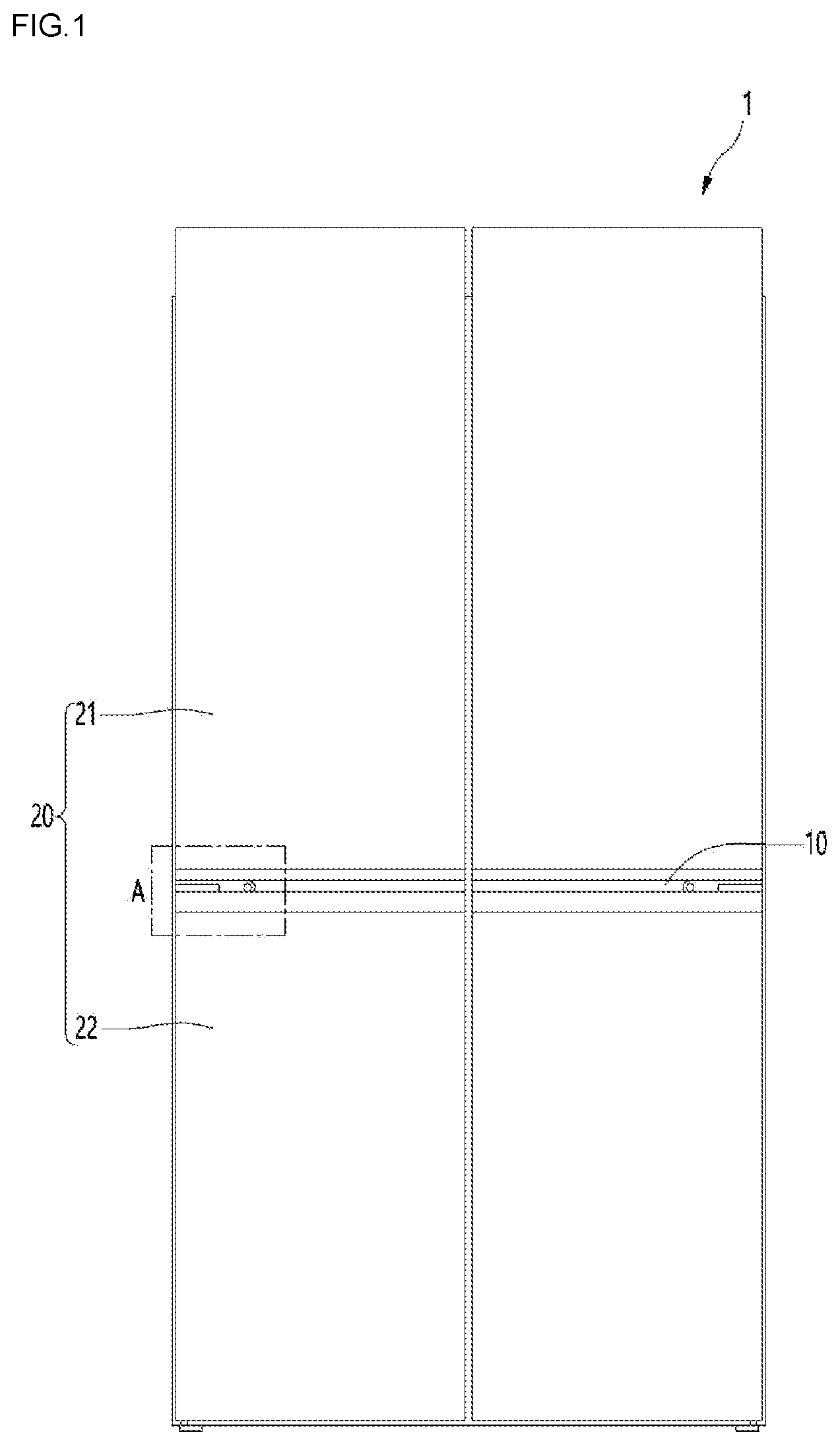 Patent US12313330 Figure 1 – Refrigerator