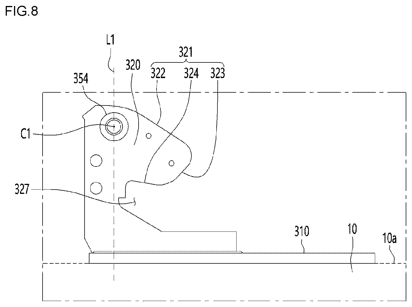 Patent US12313330 Figure 8 – Refrigerator