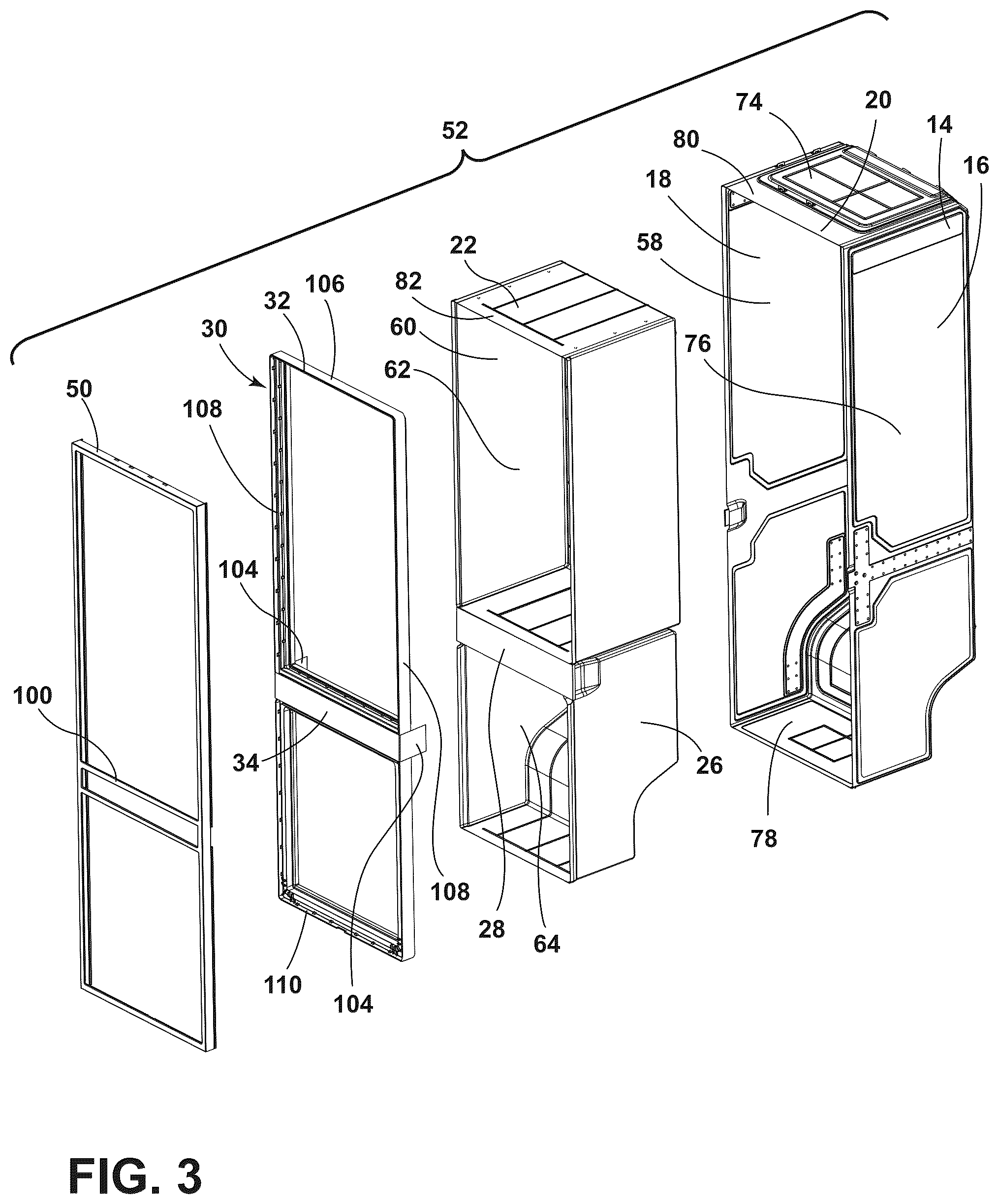 Patent US12313331 Figure 3 – Reinforcement assembly for an insulated structure