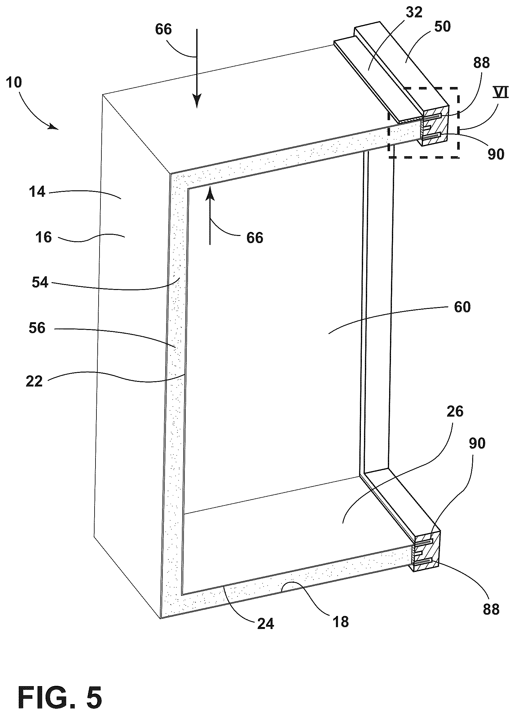 Patent US12313331 Figure 5 – Reinforcement assembly for an insulated structure