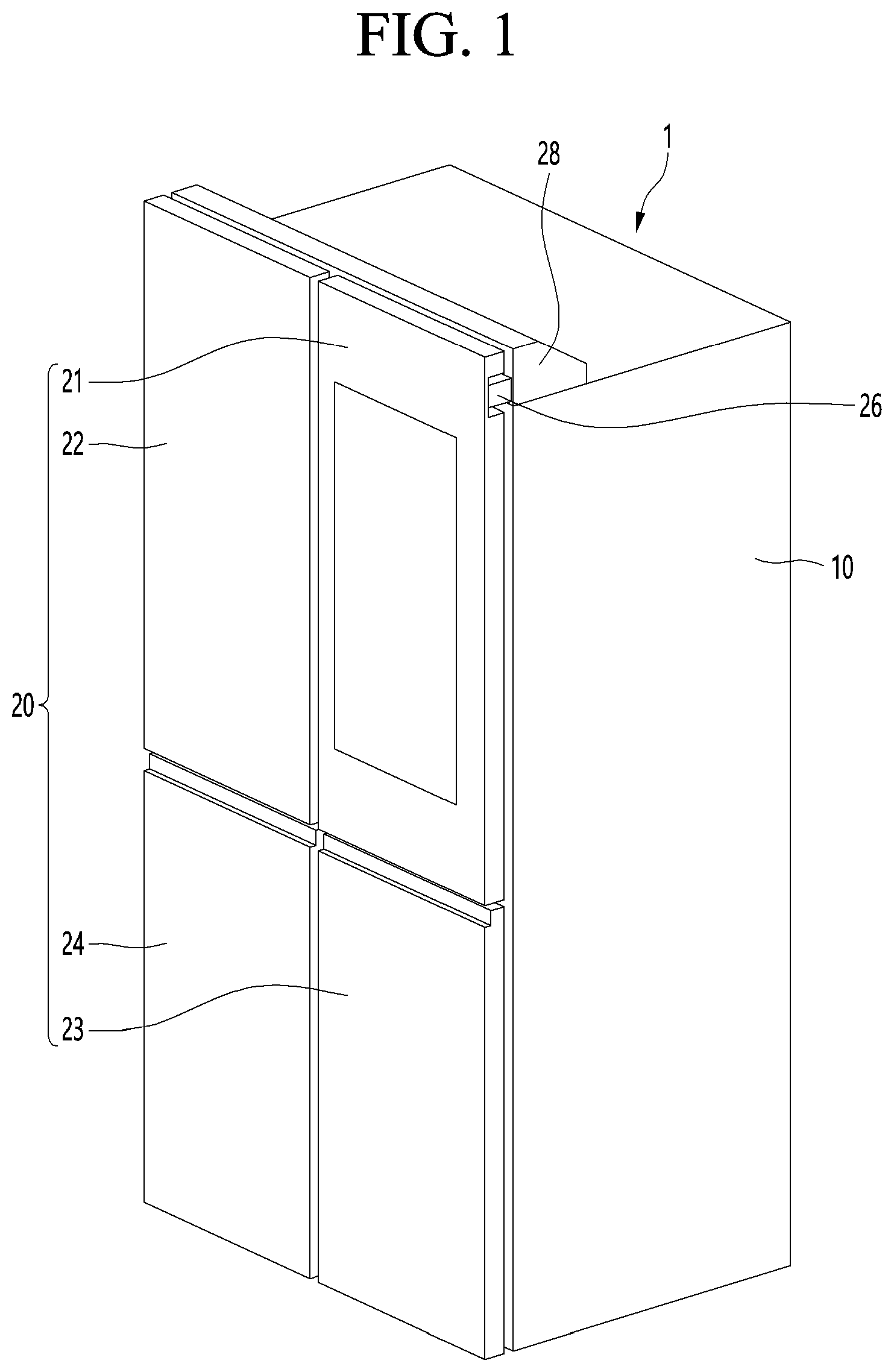 Patent US12313333 Figure 1 – Refrigerator