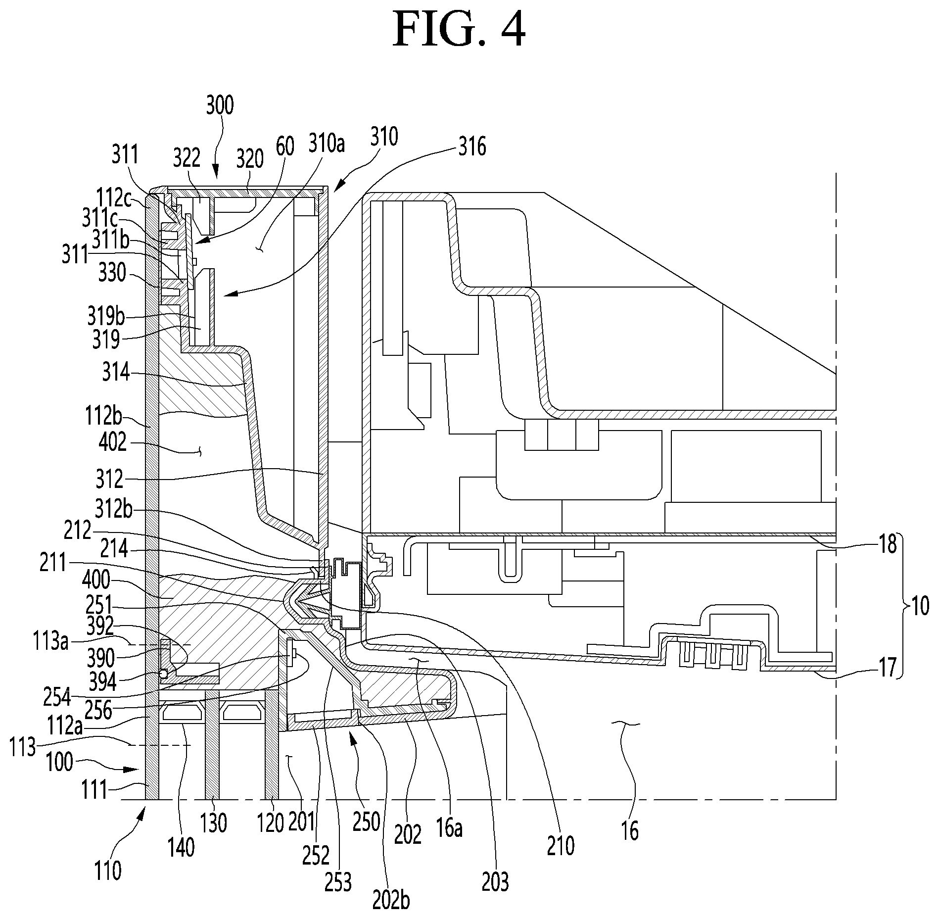 Patent US12313333 Figure 4 – Refrigerator