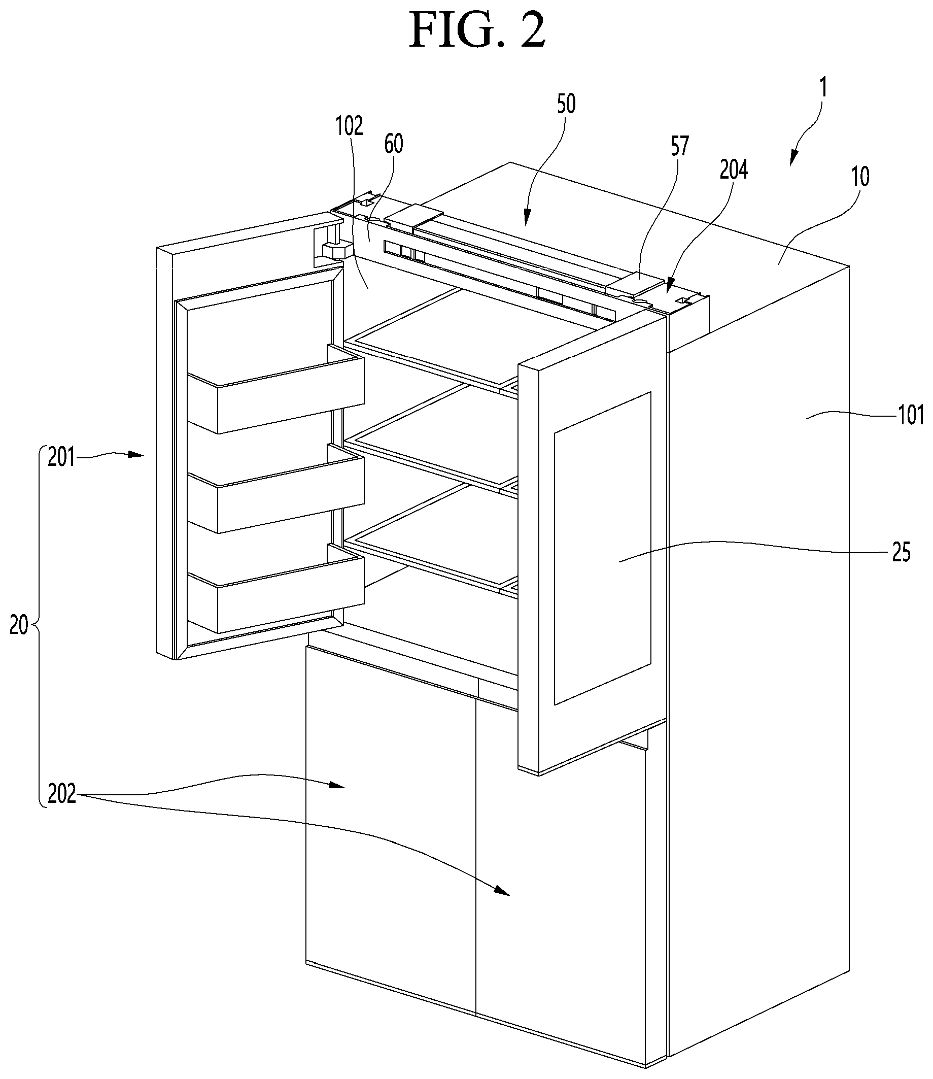 Patent US12313334 Figure 2 – Refrigerator and home appliance