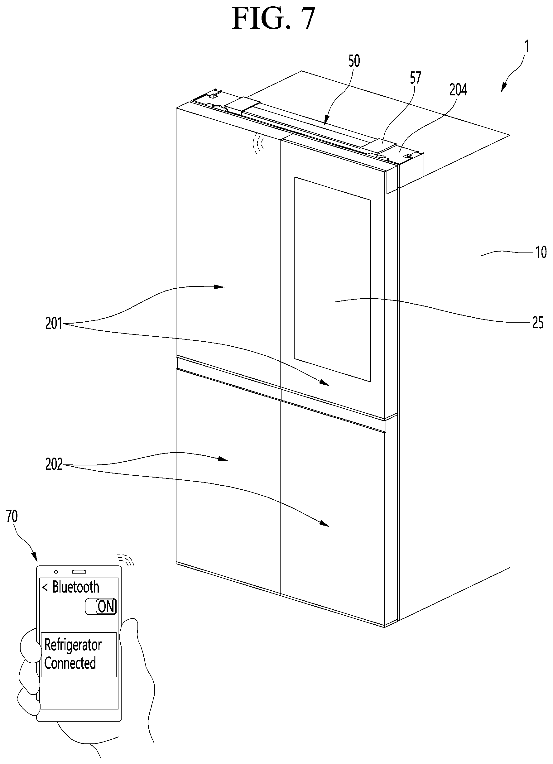 Patent US12313334 Figure 7 – Refrigerator and home appliance