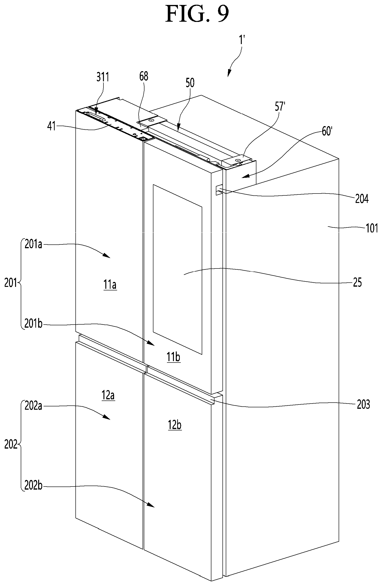 Patent US12313334 Figure 9 – Refrigerator and home appliance