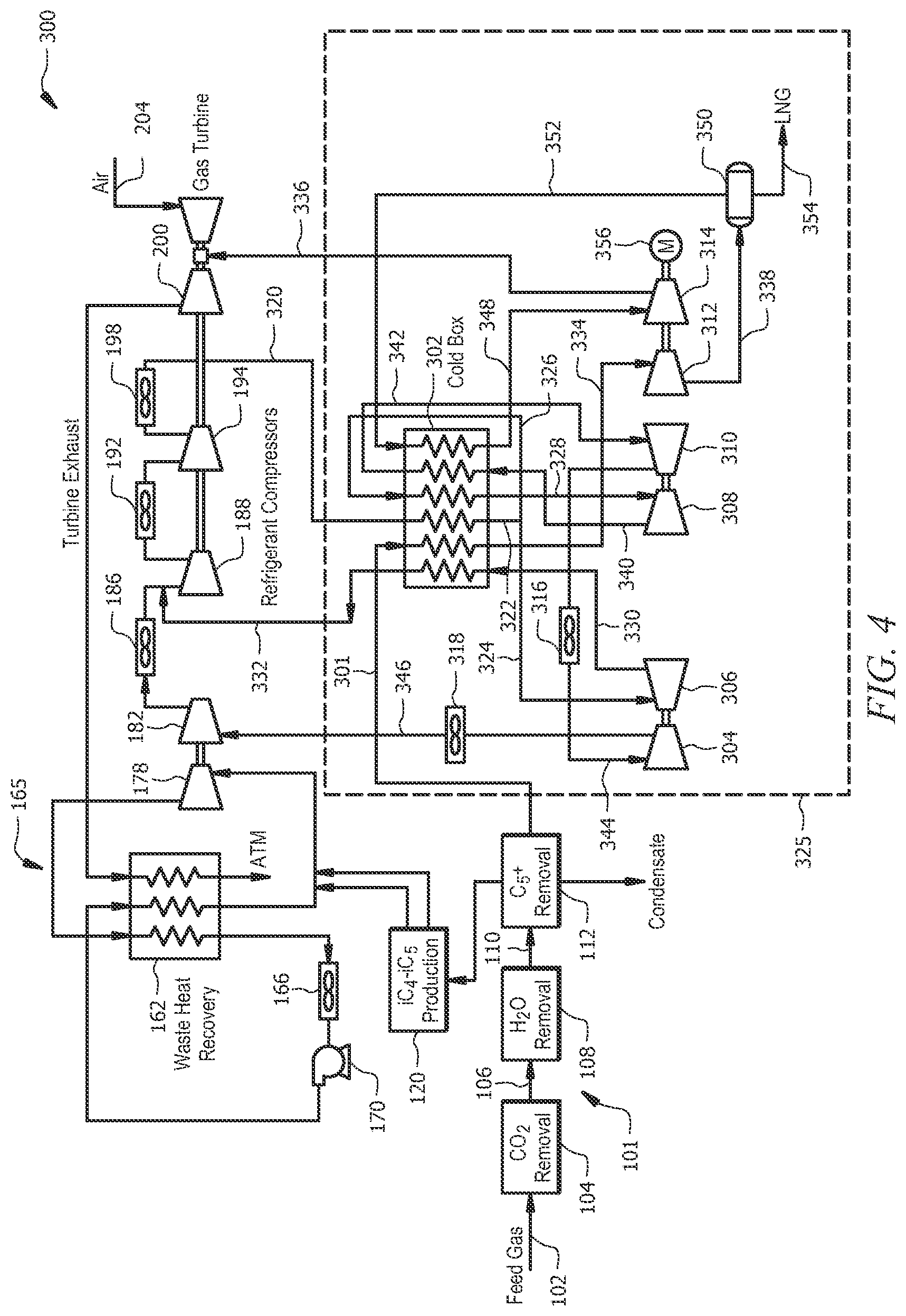 Patent US12313337 Figure 4 – Systems and methods for LNG refrigeration and liquefaction