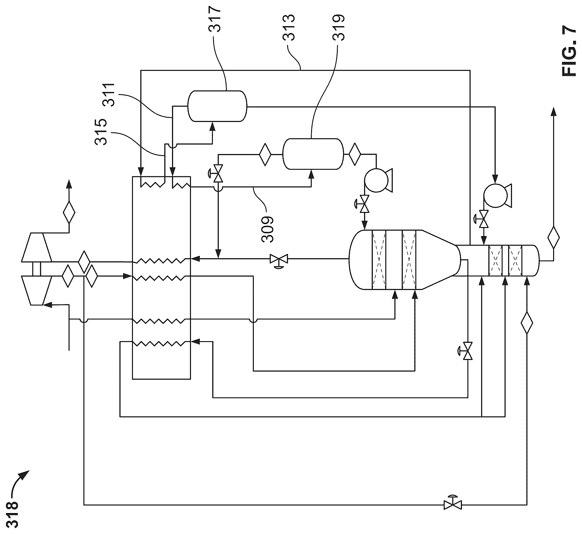 Patent US12313338 Figure 4 – Side draw reflux heavy hydrocarbon removal system and method