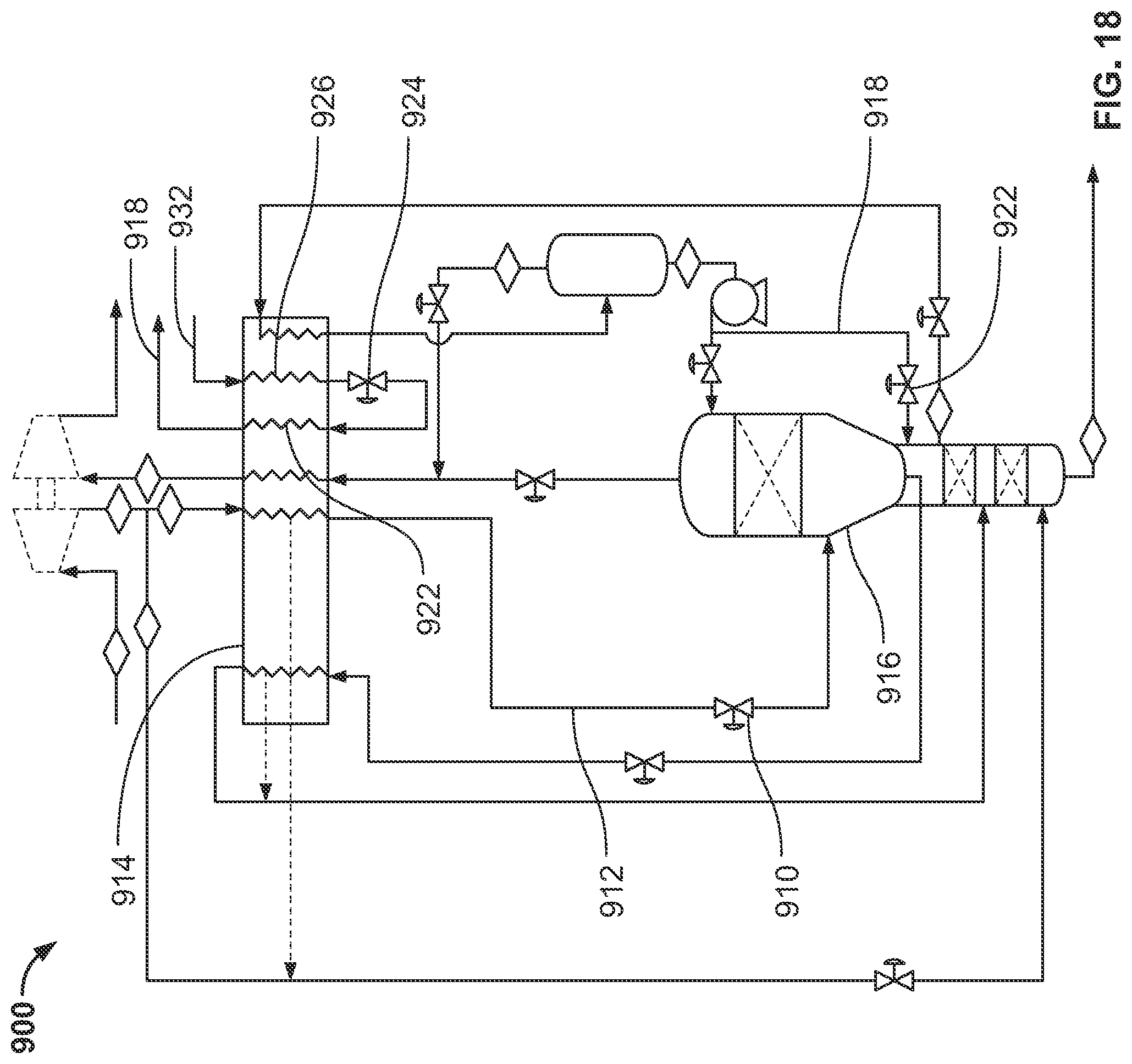 Patent US12313338 Figure 12 – Side draw reflux heavy hydrocarbon removal system and method