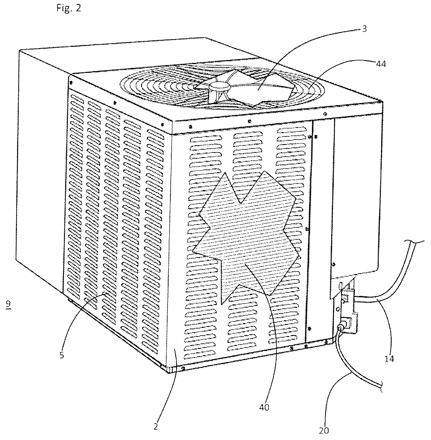 Patent US12313344 Figure 2 – Refrigerant cycling air cooling assembly