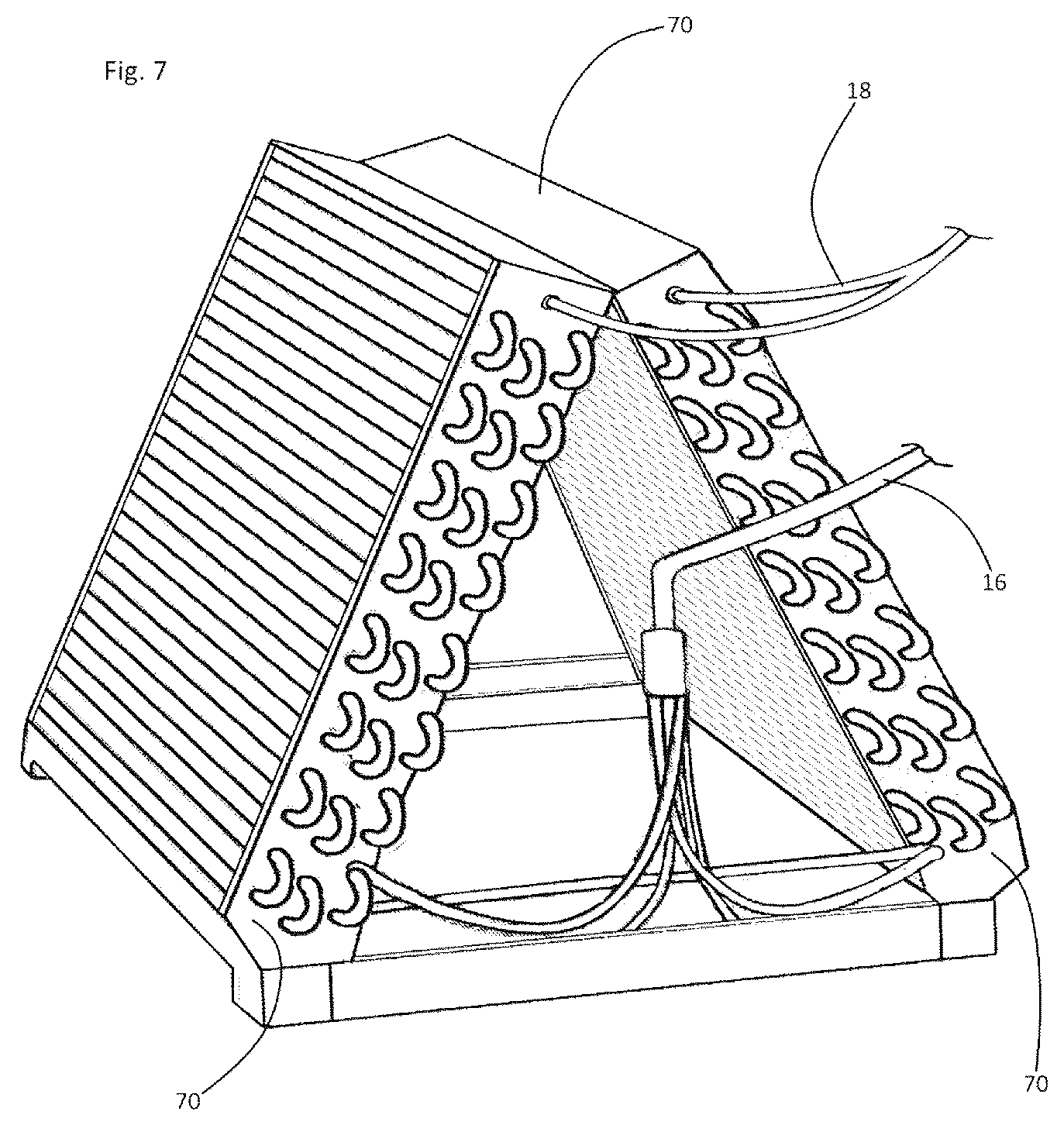 Patent US12313344 Figure 7 – Refrigerant cycling air cooling assembly