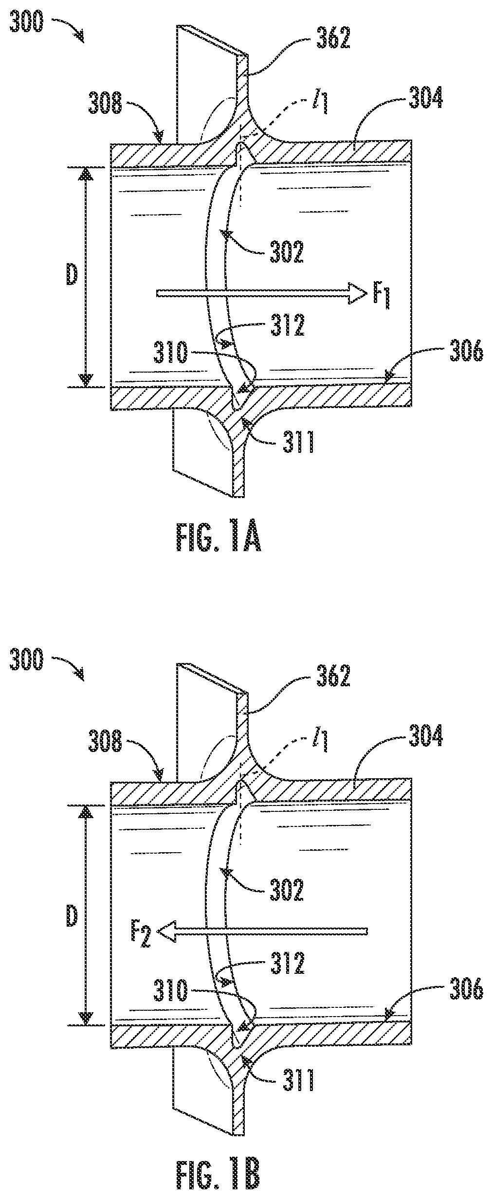 Patent US12313351 Figure 1 – Asymmetric flow path topology