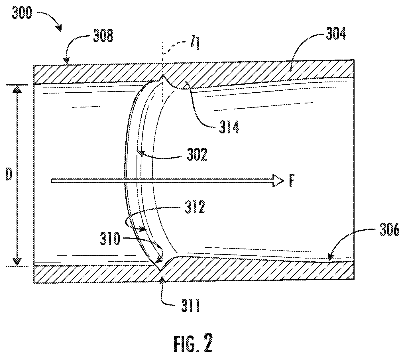 Patent US12313351 Figure 2 – Asymmetric flow path topology
