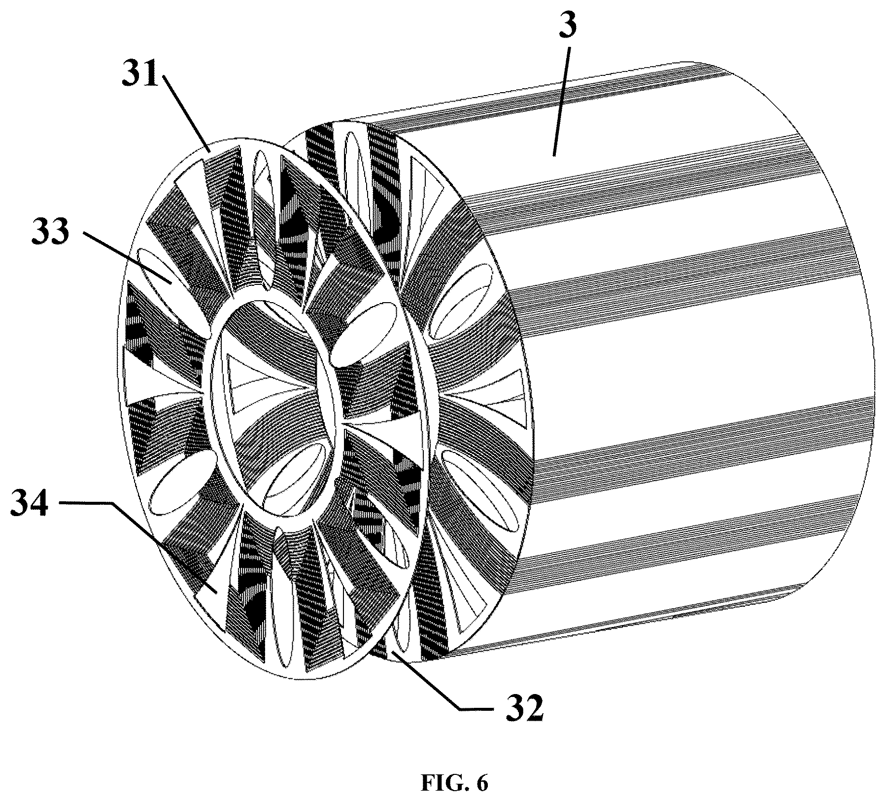 Patent US12313355 Figure 6 – Multi-header pipe distributing annular printed circuit heat exchanger