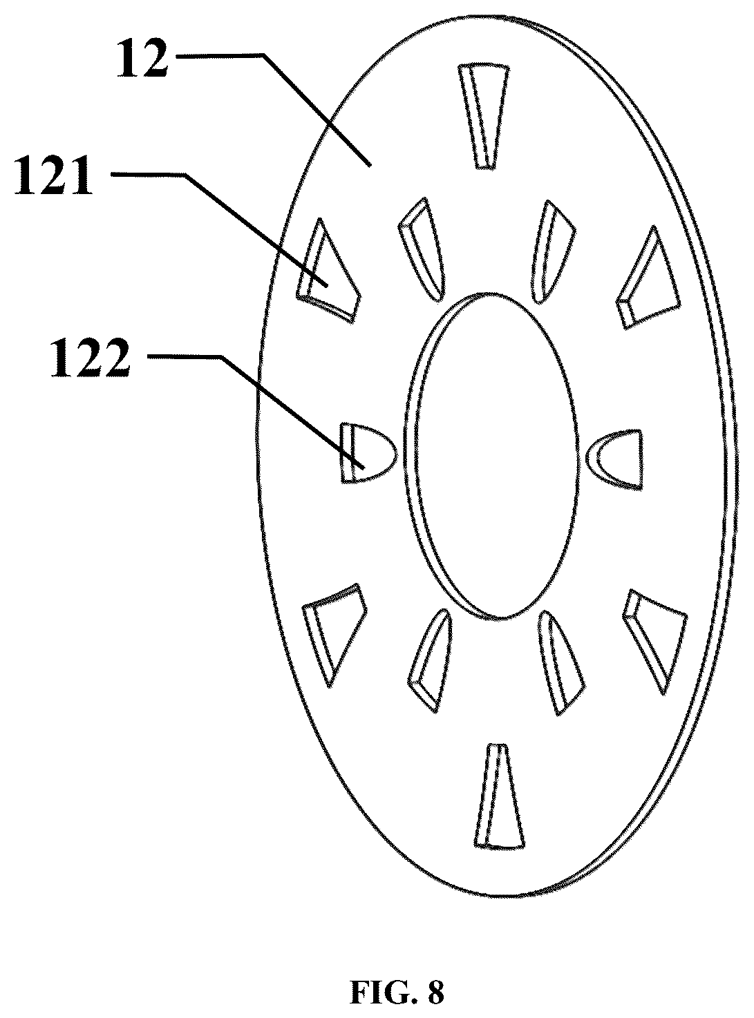 Patent US12313355 Figure 8 – Multi-header pipe distributing annular printed circuit heat exchanger