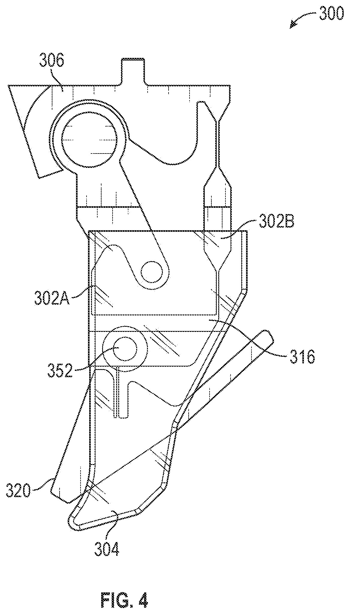 Patent US12313357 Figure 6 – Flexible hinge based trigger for a firearm