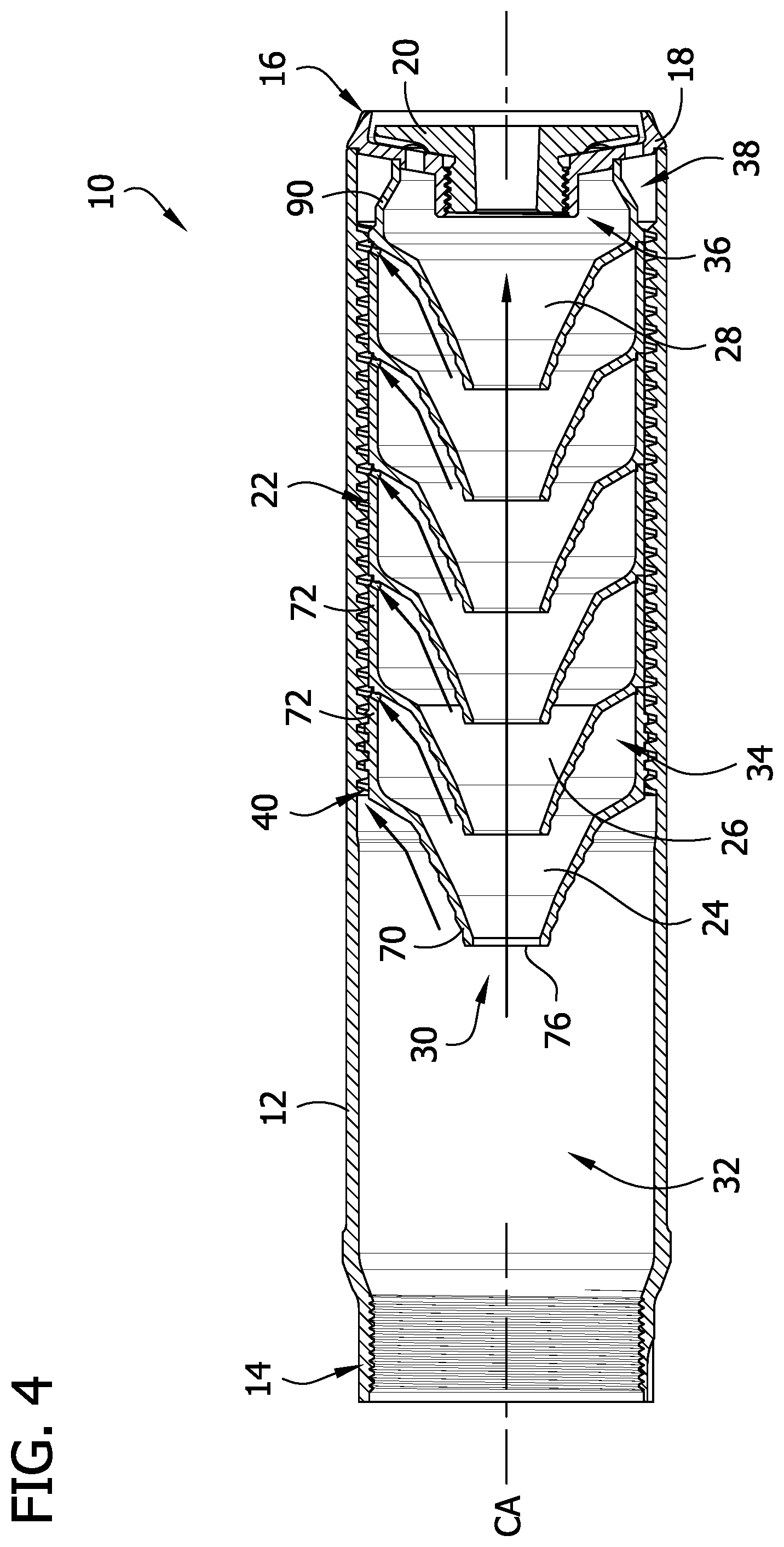 Patent US12313359 Figure 4 – Expansion-compression baffle