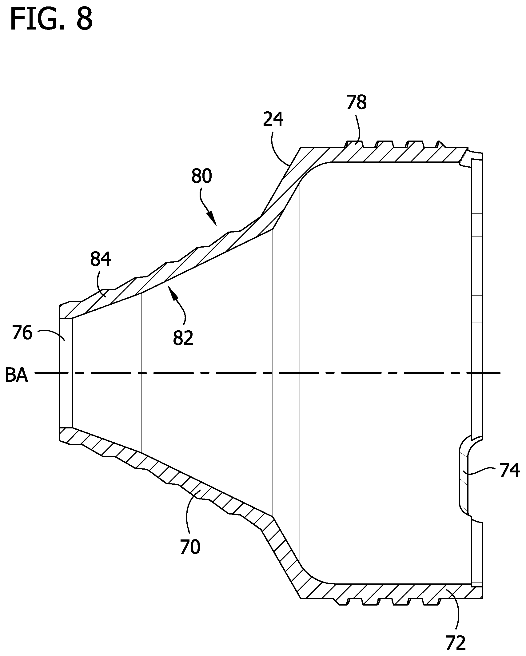 Patent US12313359 Figure 8 – Expansion-compression baffle