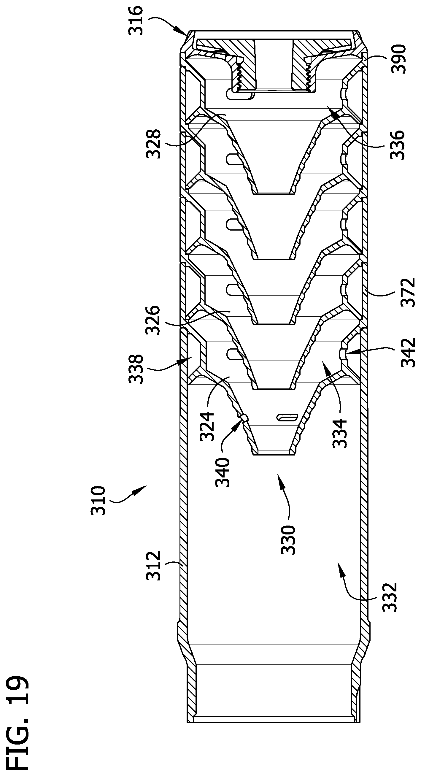 Patent US12313359 Figure 19 – Expansion-compression baffle