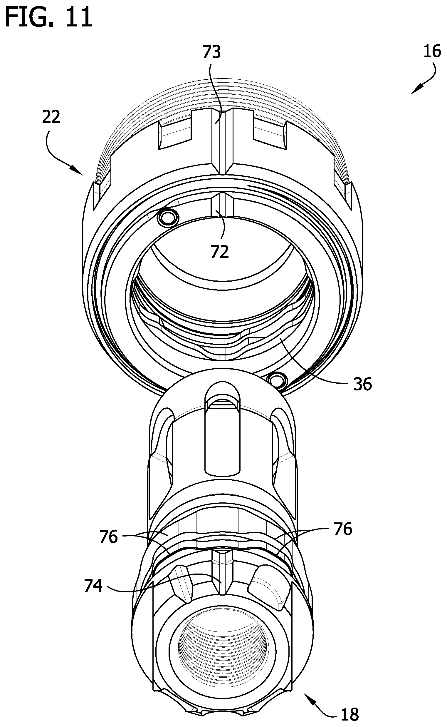 Patent US12313361 Figure 11 – Muzzle mount assembly