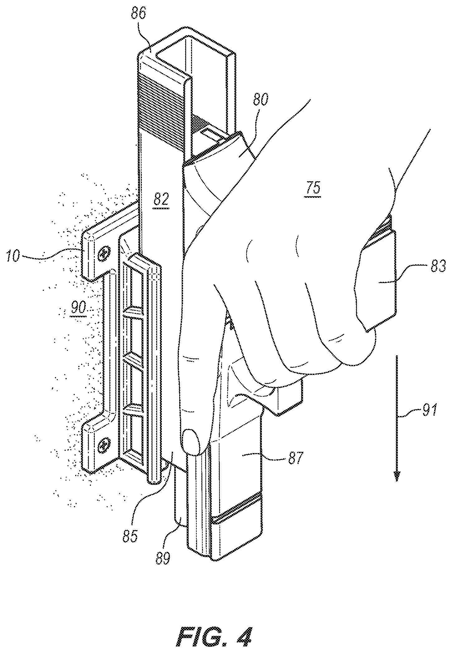 Patent US12313363 Figure 4 – Firearm mounting device