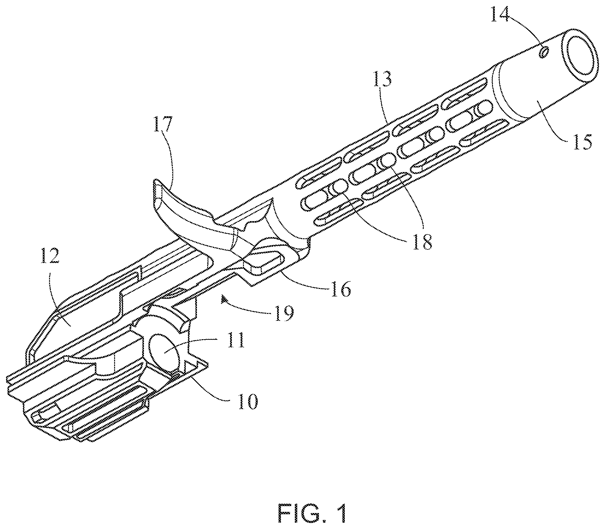 Patent US12313365 Figure 1 – Skeletonized bolt carrier for an AK rifle