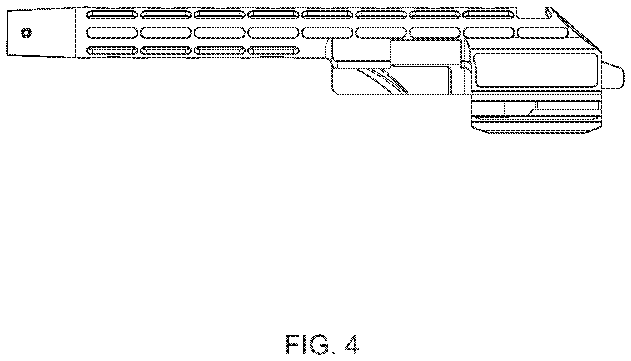 Patent US12313365 Figure 4 – Skeletonized bolt carrier for an AK rifle