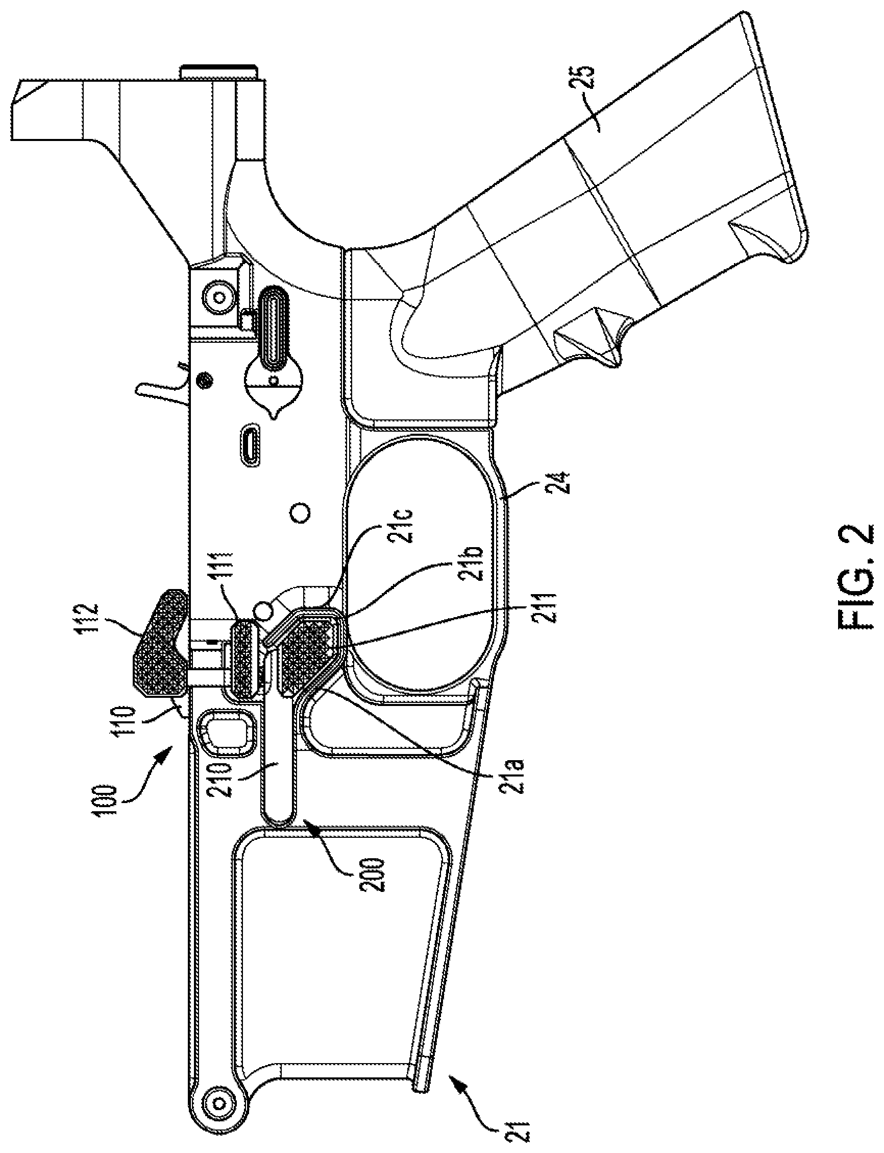 Patent US12313366 Figure 2 – Ambidextrous firearm controls
